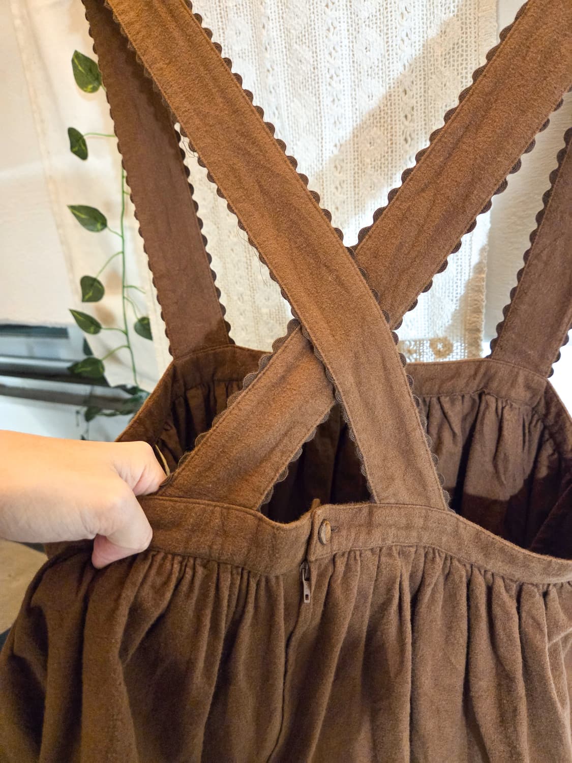 브라운 점퍼스커트 상품이미지5