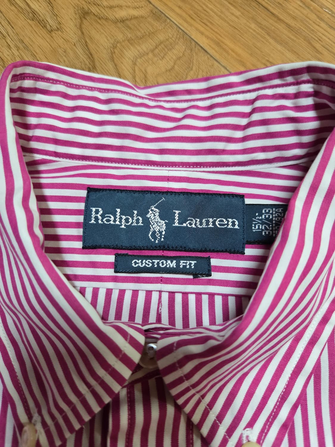 폴로 랄프로렌 정품 커스텀핏 핑크스트라이프 셔츠 상품이미지6