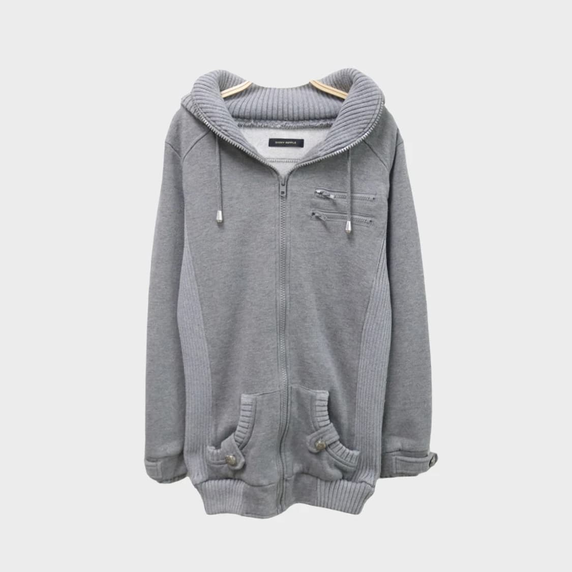 SHINY RIPPLE 하이넥 후드 집업 62371 상품이미지1