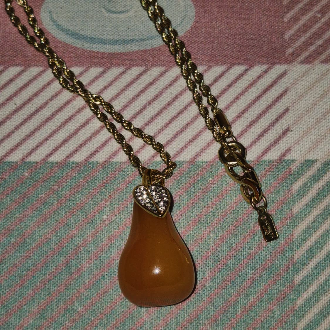 90s 미국 케네스제이 크리스탈 빅 서양배 목걸이 상품이미지8