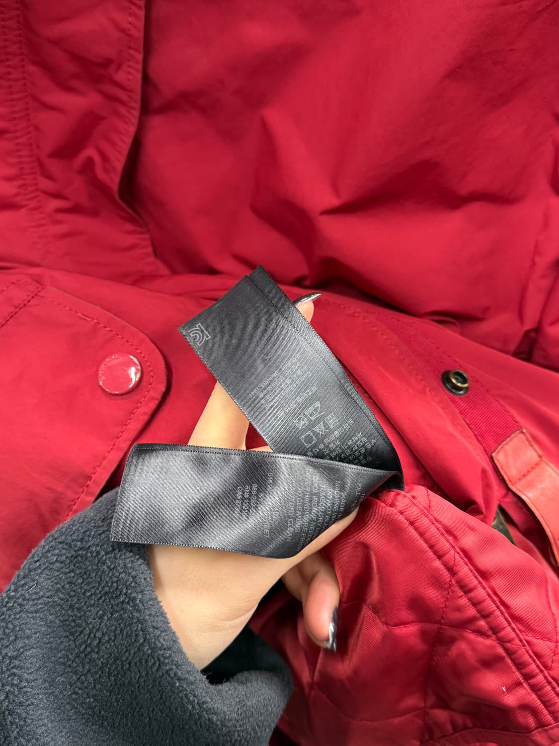 코치 여성 후드 야상 코트 레드 L 상품이미지3