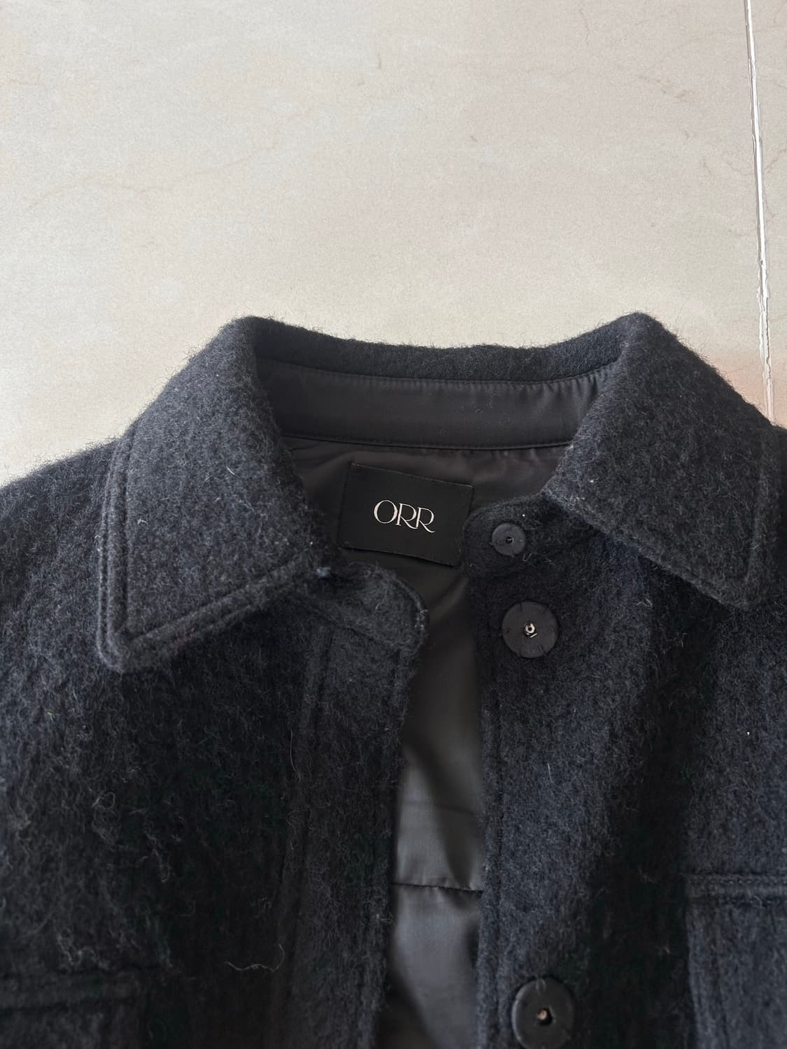 ORR 블랙 셔츠형 오버핏 울자켓 상품이미지3