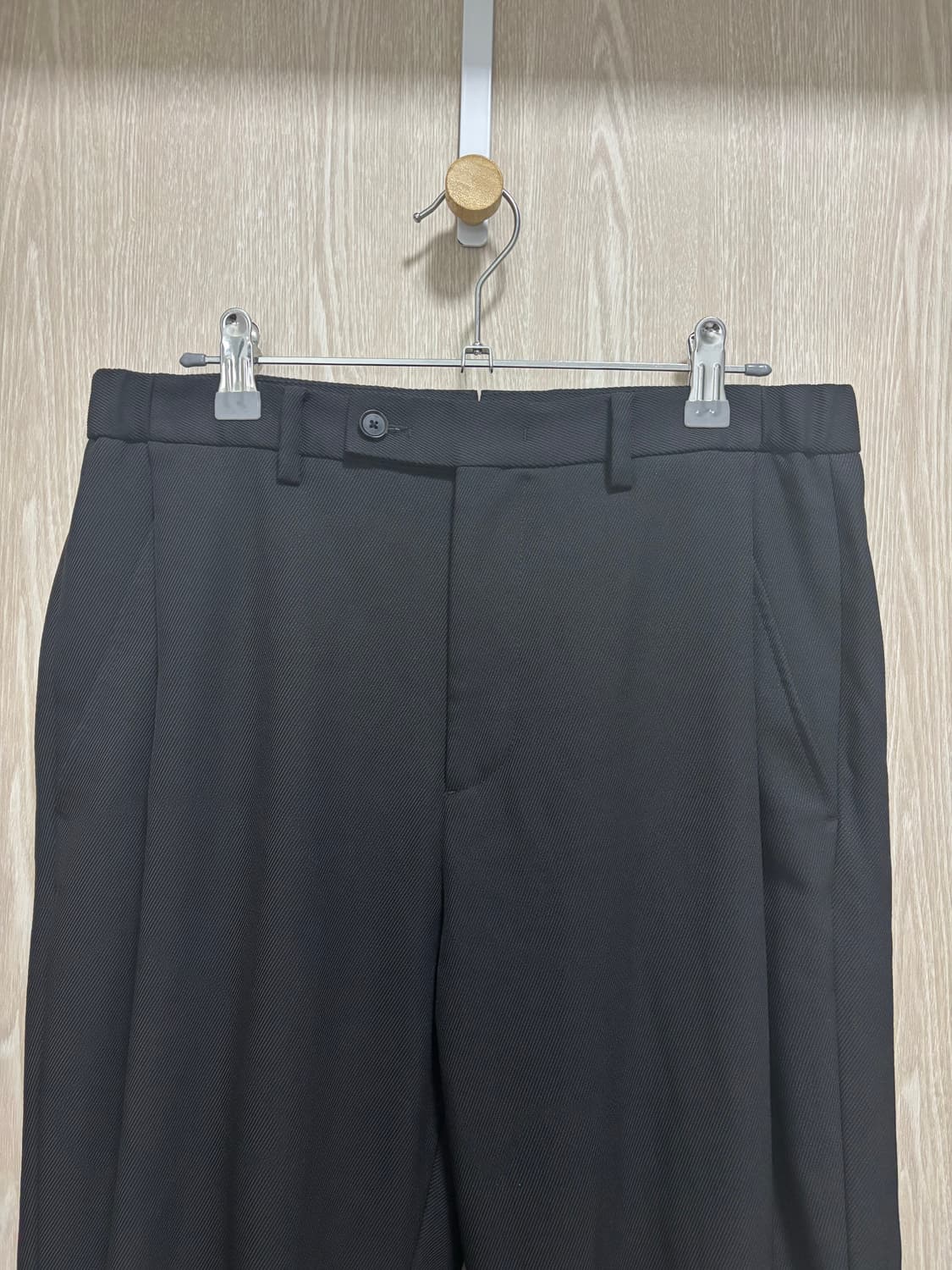 23SS)알레그리 Estethia 원턱 울슬랙스82(32)/블랙 상품이미지3