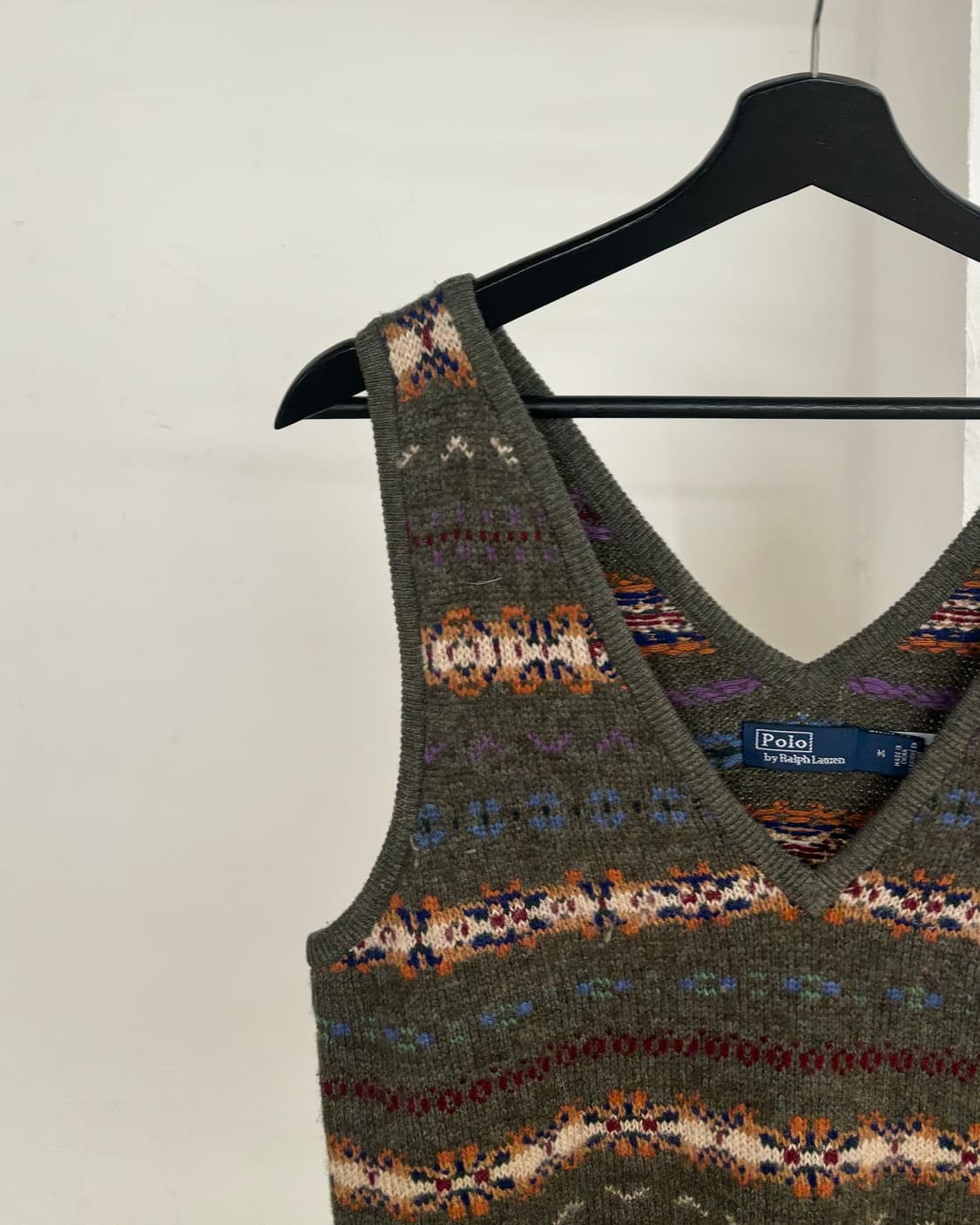 폴로 랄프로렌 카키 페어 아일 스웨터 베스트 상품이미지3