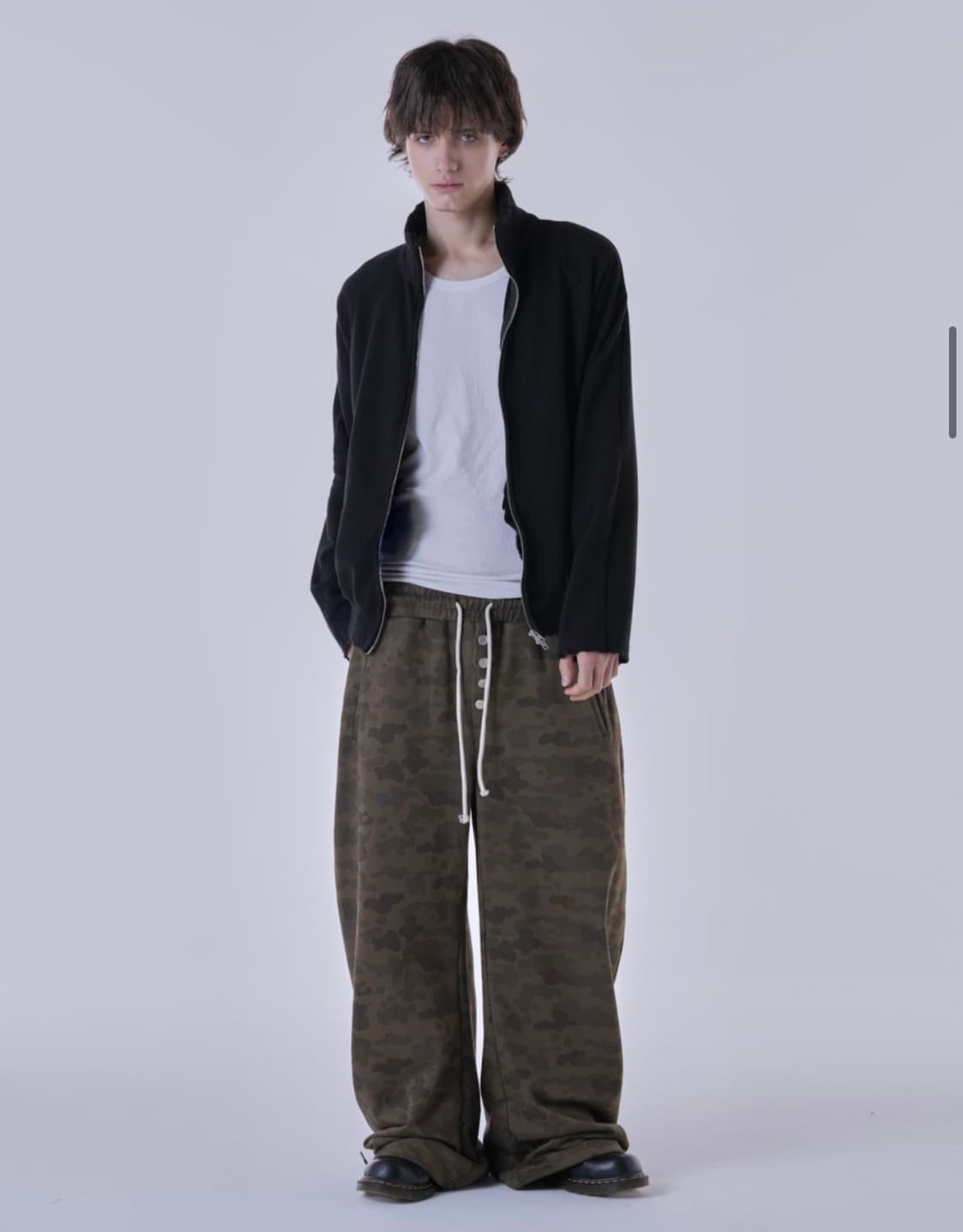 맨허튼프로젝트 빈티지 하이넥 집업 블랙 상품이미지4