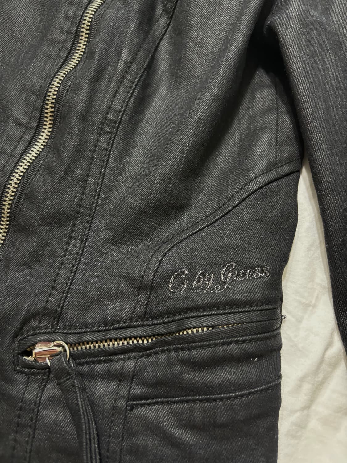 빈티지 블랙 데님 라이더 자켓 상품이미지3