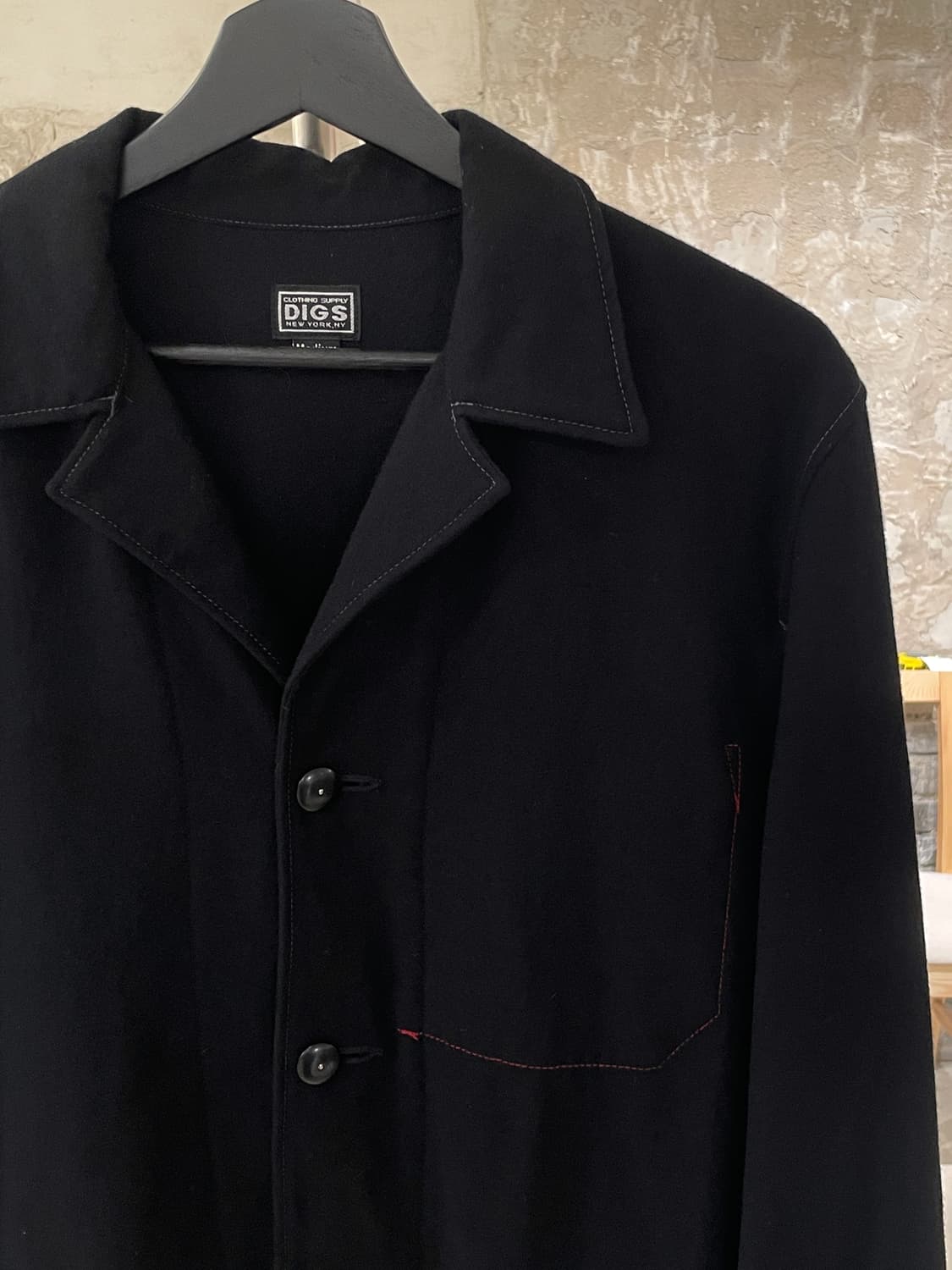 digs 블랙 트윈 포켓 앵글드 커프스 울 워크 자켓 상품이미지3