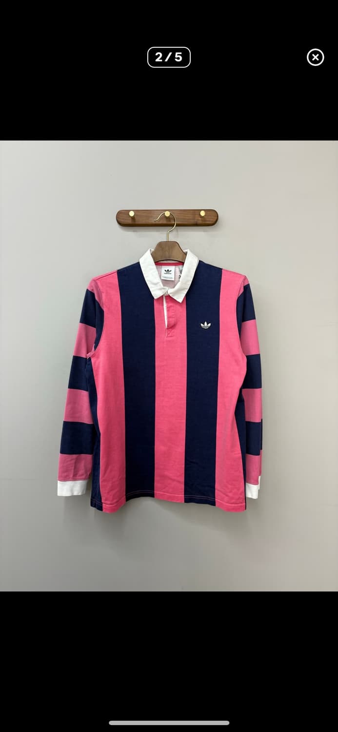 아디다스 잠스탁 럭비 폴로 핑크네이비 카라티 H1061 상품이미지2