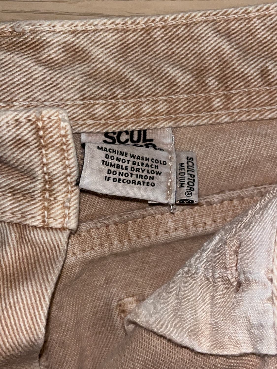 스컬프터 카고 데님 스커트, 베이지 상품이미지5