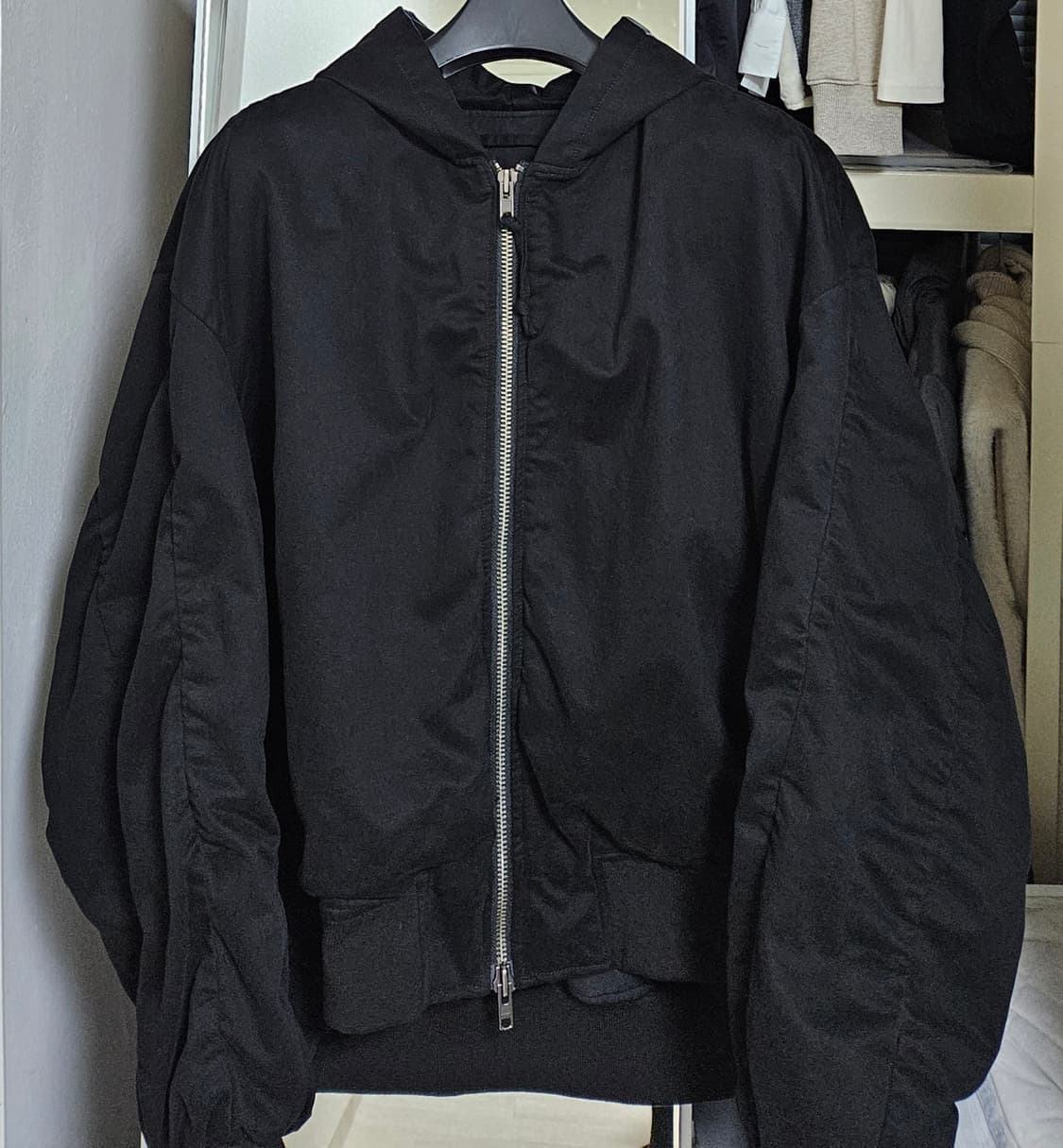 브랜디드 셔링후드봄버 블랙 M 상품이미지2