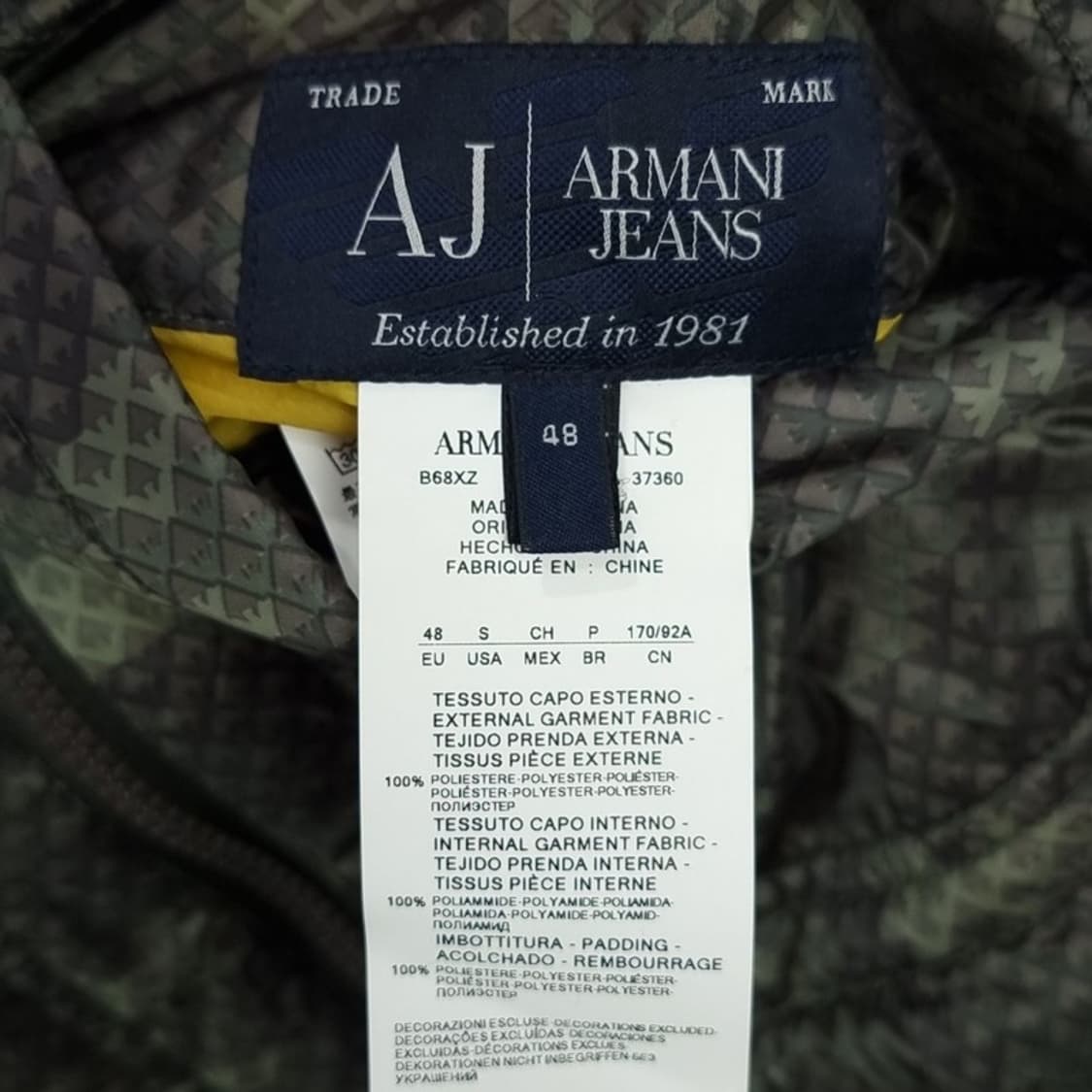 [아르마니 ]리버시블 양면 카모 패턴 후드 경량 패딩 자켓 P01305 상품이미지10