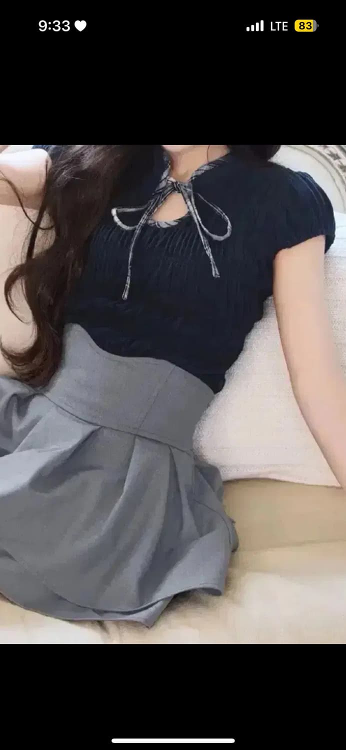 미셸마카롱 셔링리본블라우스탑 스나계허니뮤앤드마리피움립서비스다리치GRL걸리 상품이미지1
