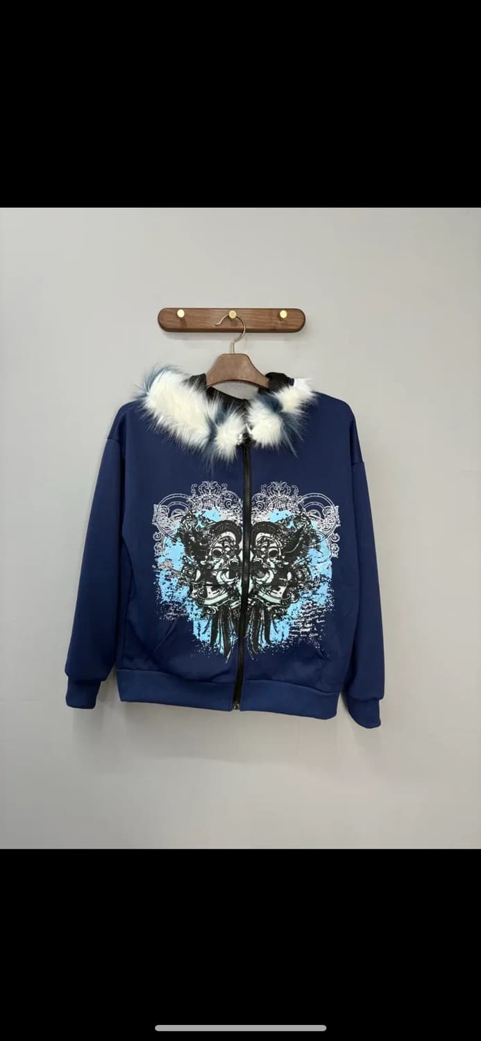 빈티지 레트로 y2k 하라주쿠 후드집업 H1298 상품이미지2