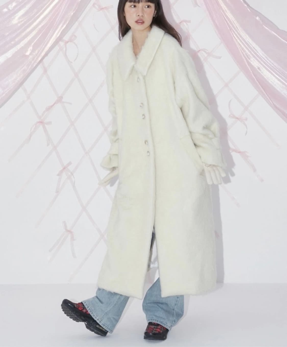 마가린핑거스 헤어리 울 코트 아이보리 상품이미지2