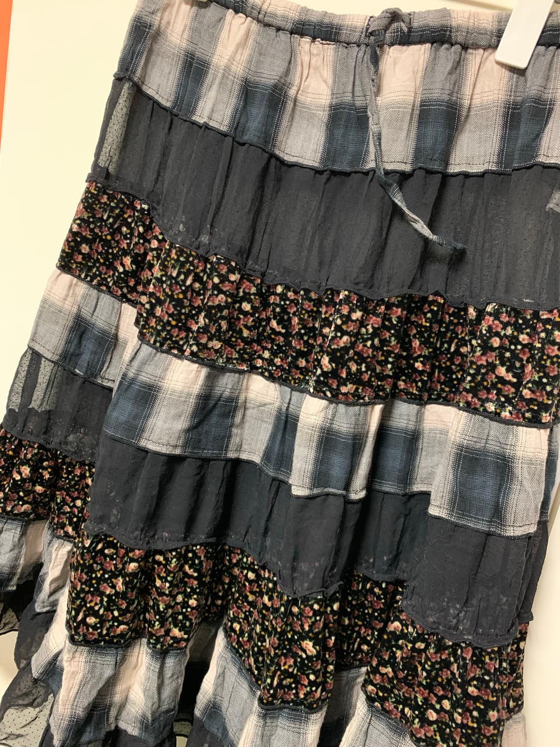 모리걸 하구미 레이어드 패치워크 스커트 상품이미지2