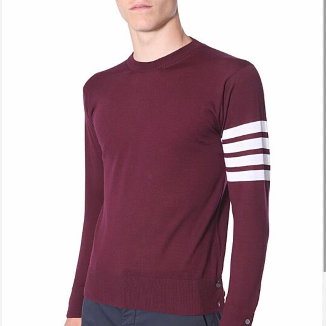 [미사용/1] 톰브라운 사선완장 메리노 울 니트 버건디 상품이미지8