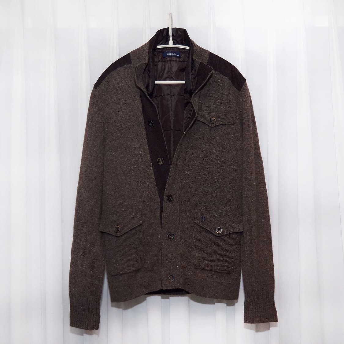 해지스 디테처블 패딩 라이너 울 니트 가디건 자켓 (95-100) 상품이미지1