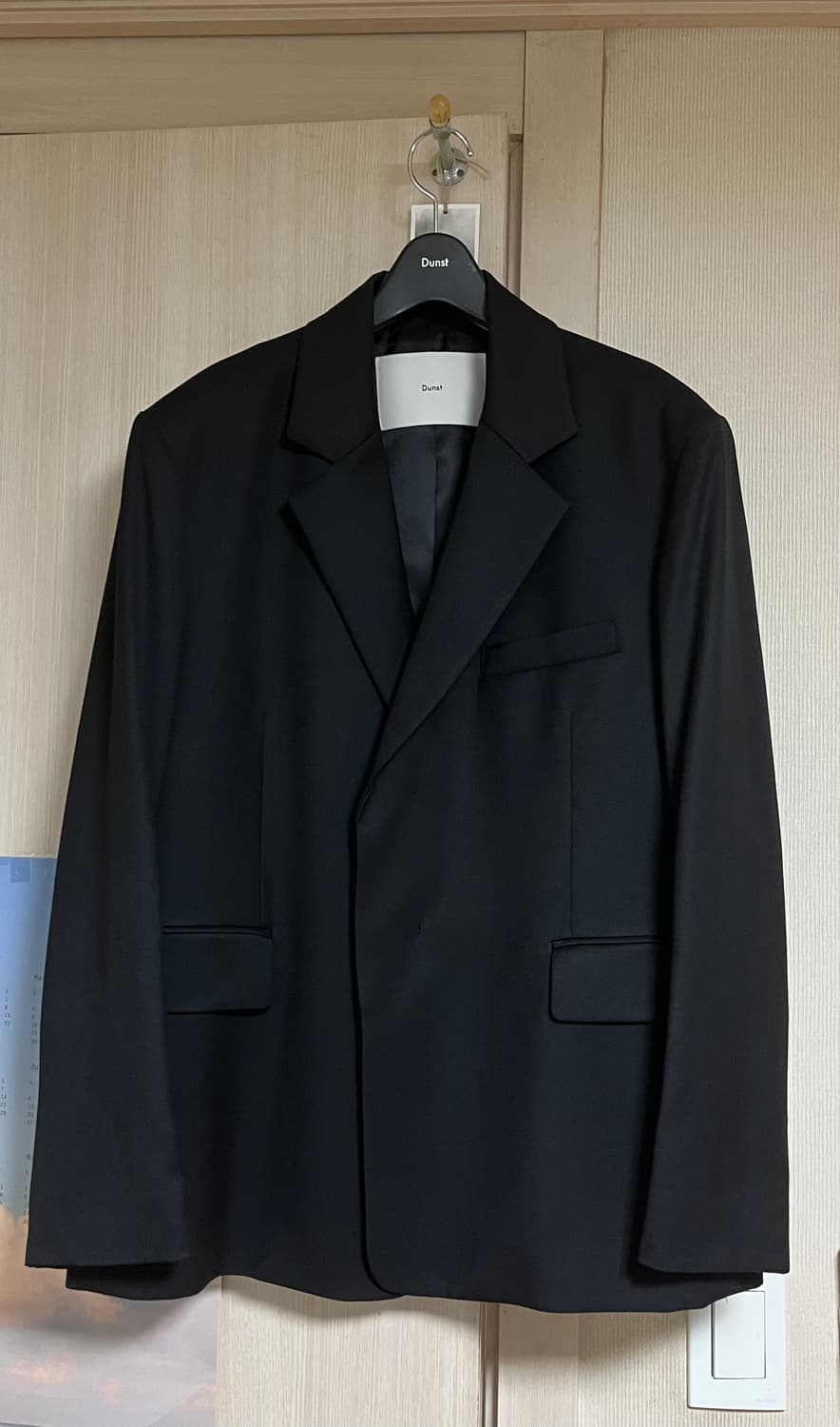 던스트 히든 버튼 울 블레이저 블랙 상품이미지3