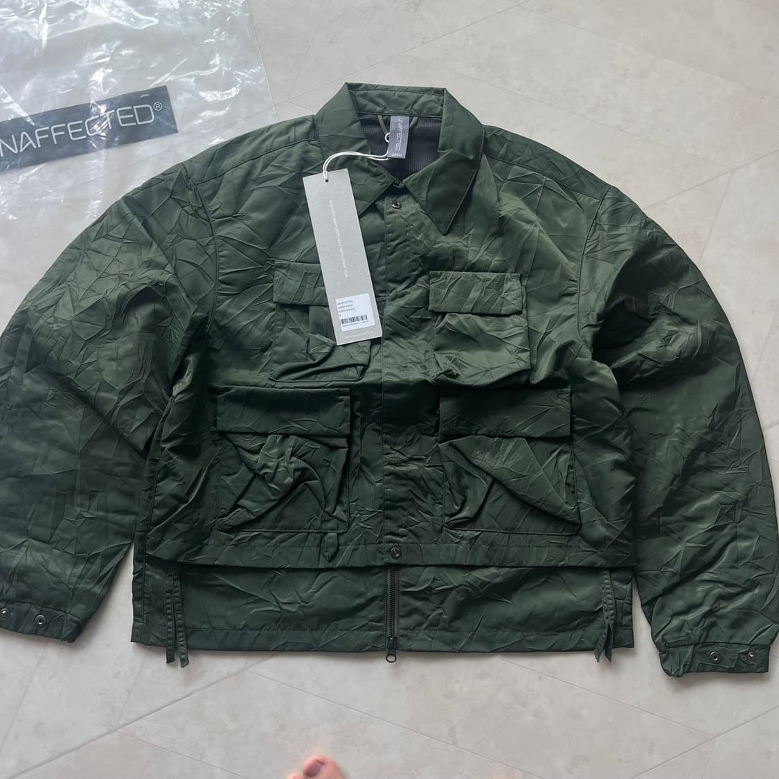 새상품)언어펙티드 레이어드 피셔맨 점퍼 모스그린 상품이미지3