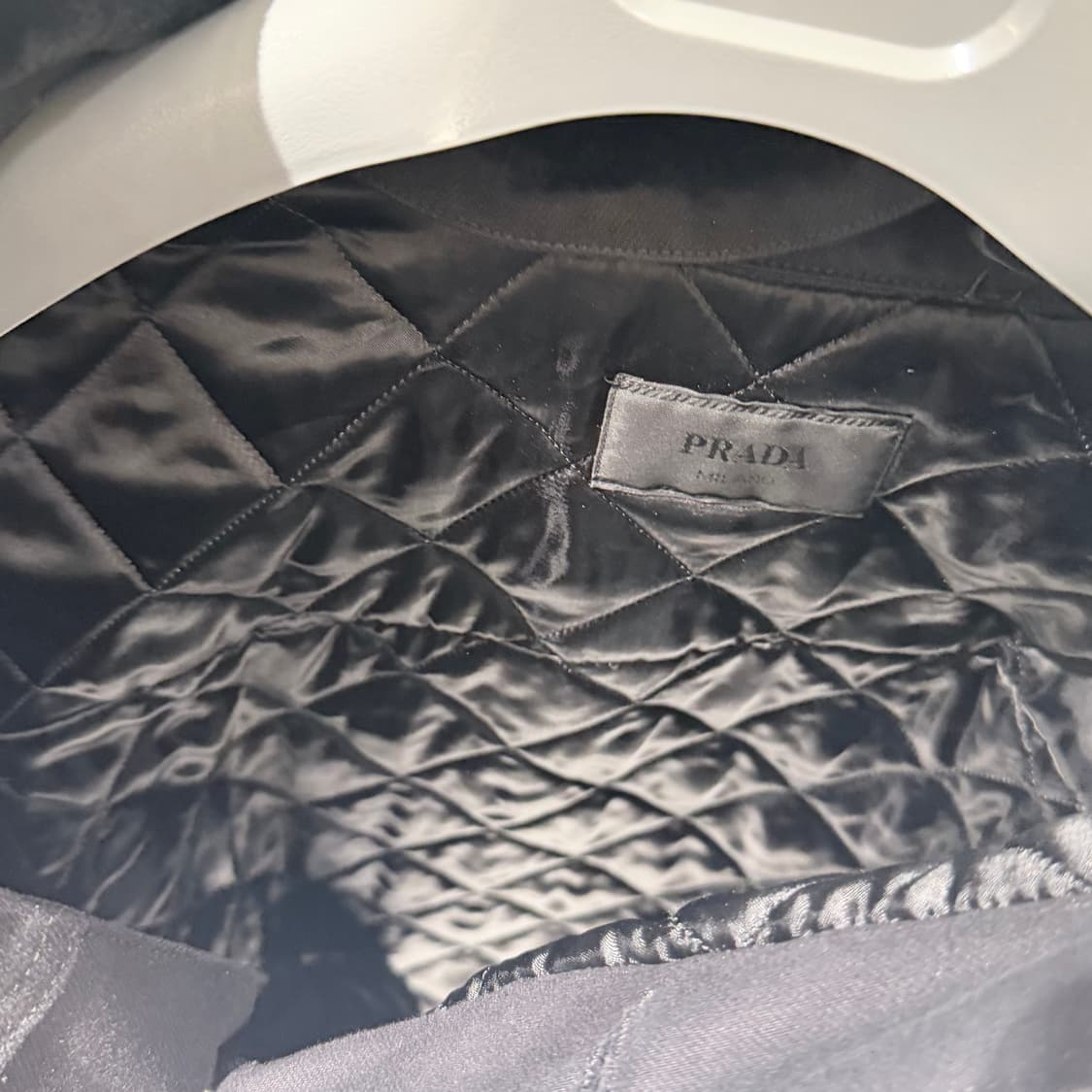 (S+/L) / 프라다 불 데님 넥 시어링 블루종 봄버 자켓 블랙 상품이미지7