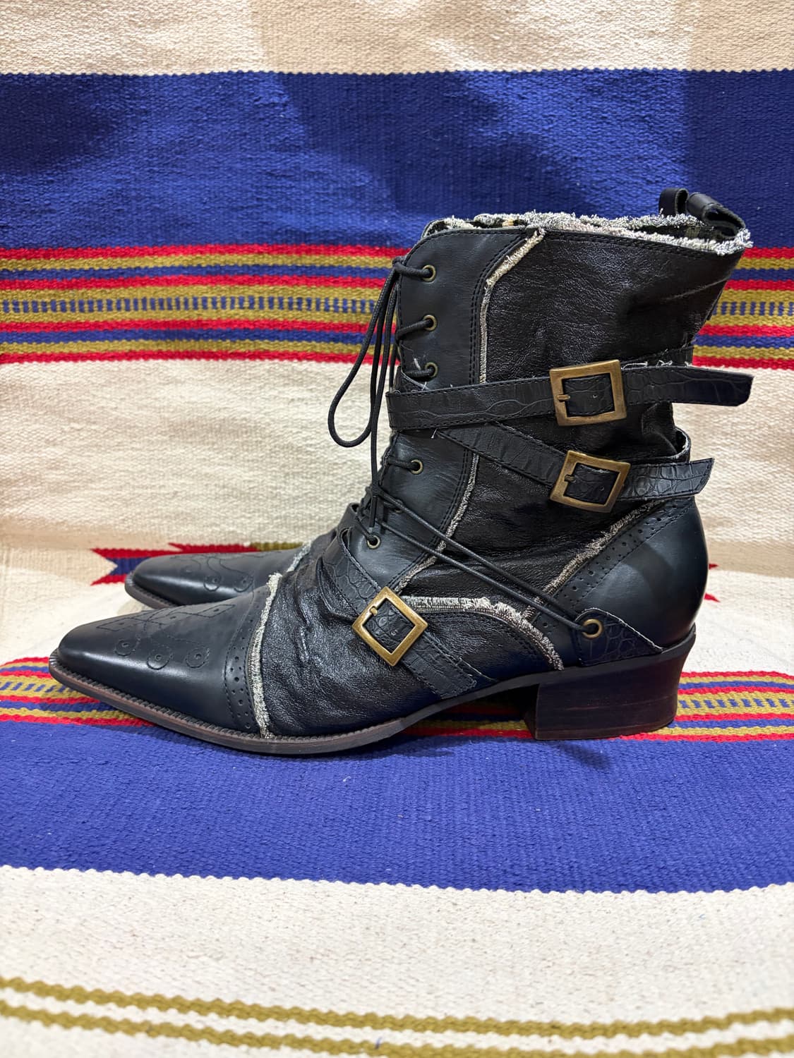 Western lace up grunge brass boots  상품이미지2