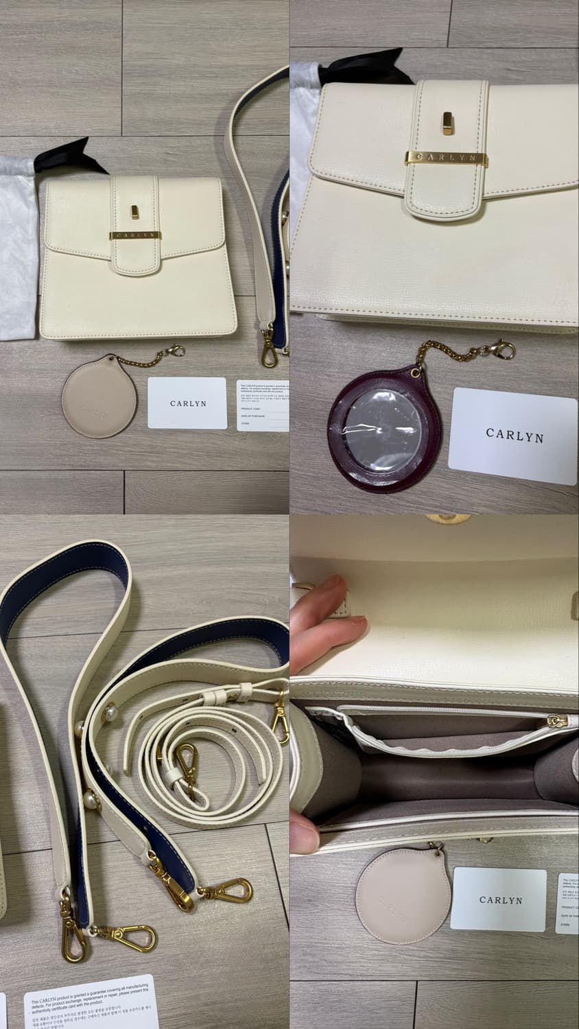 칼린)뉴헤스터 숄더백 세트 아이보리 색상 상품이미지10