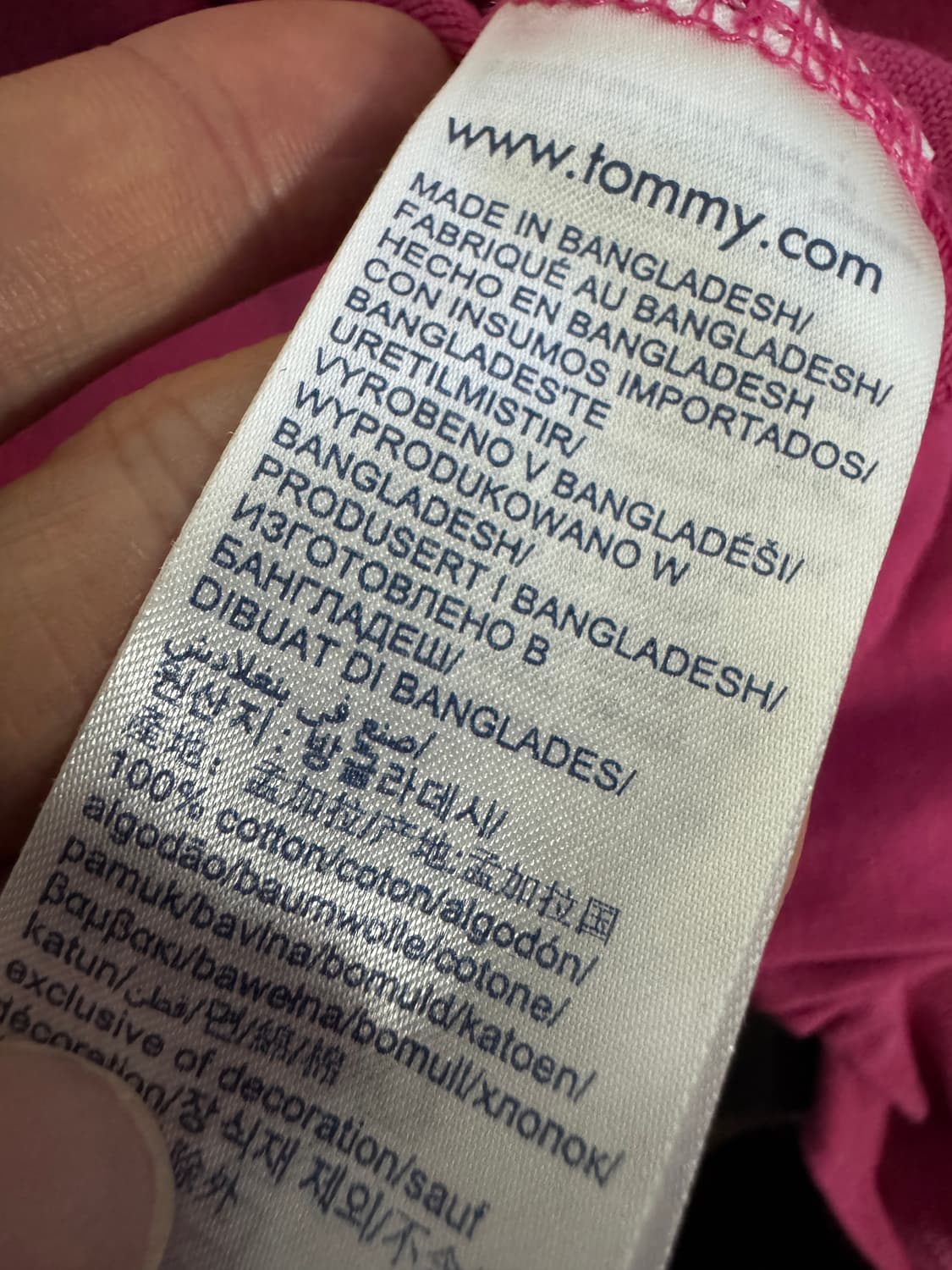 타미 Tommy 진스 빅 로고 반팔 티셔츠 M 핑크 상품이미지5