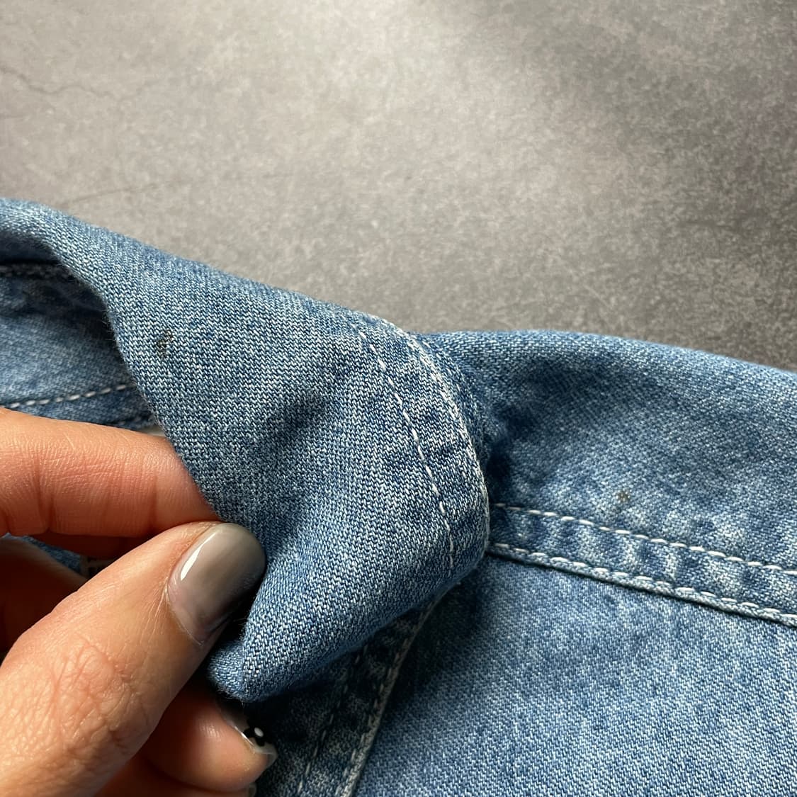 BASIC EDITIONS 빈티지 플랩포켓 코튼 데님 셔츠 A00777 상품이미지9