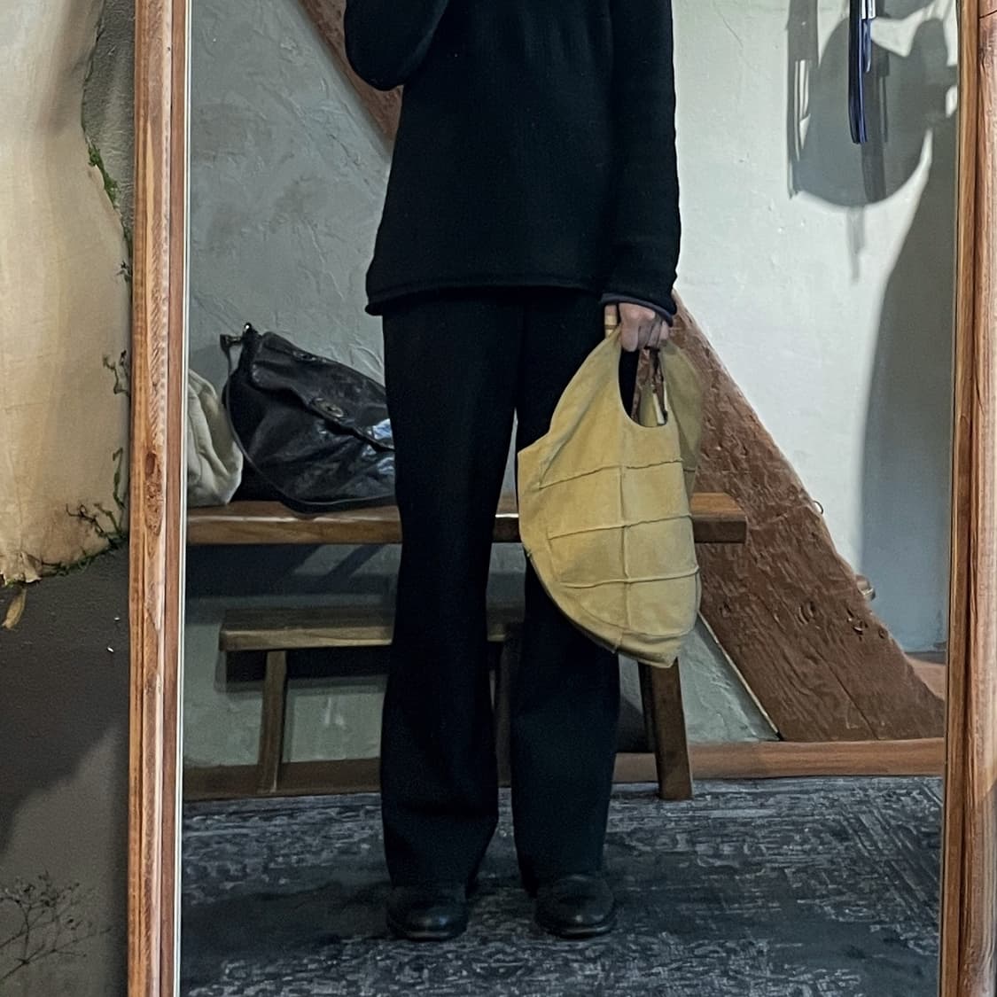 츠모리 치사토 타탄체크/스웨이드 리버서블 백 상품이미지3