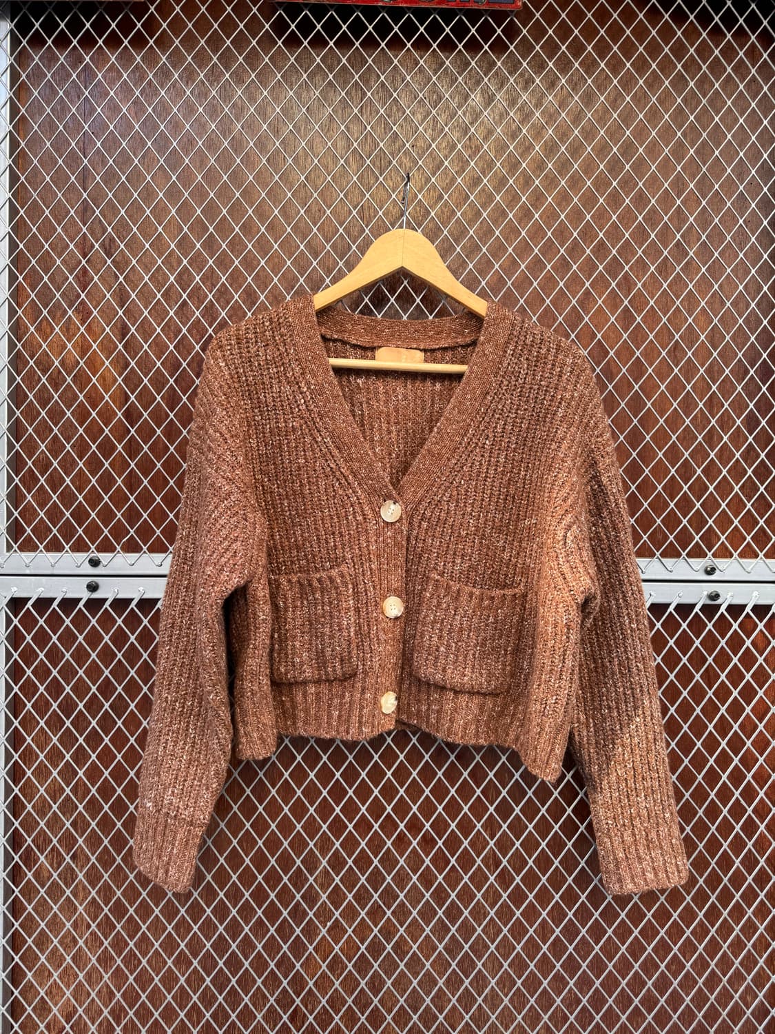 지컷 G-cut 브라운 보카시 포켓 니트 가디건 F 상품이미지2