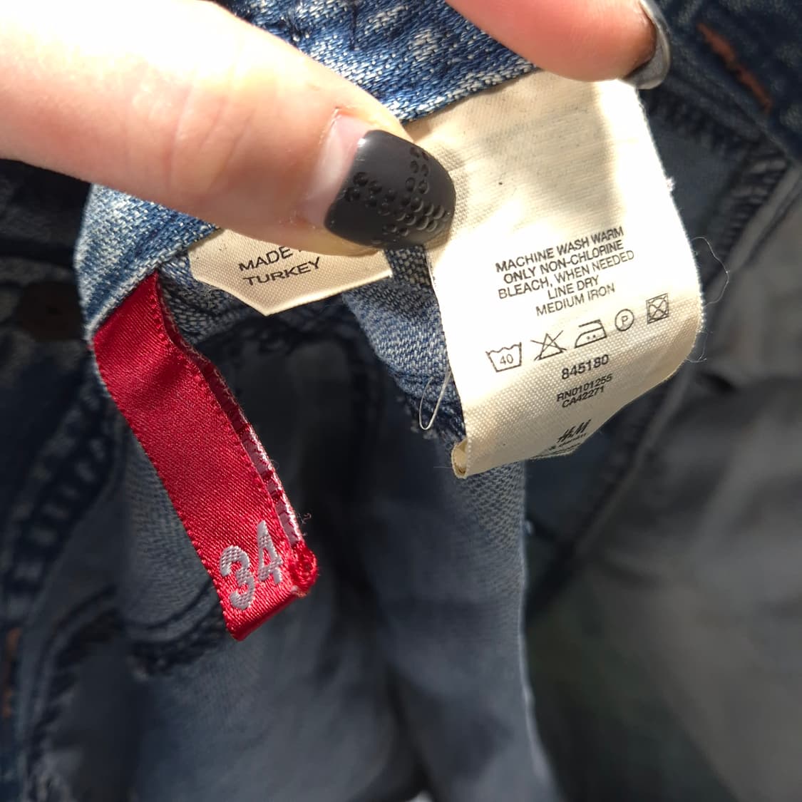 H&M 워싱 미디 데님 스커트 34 상품이미지4