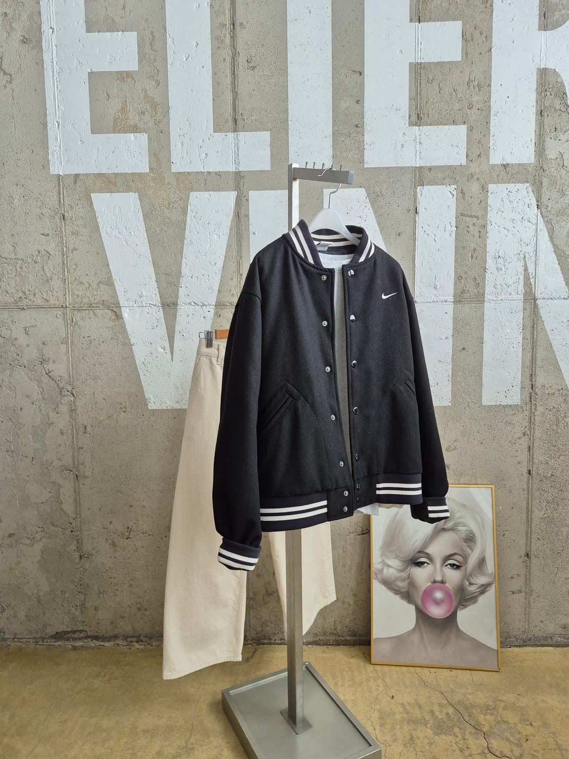 나이키 블랙 바시티 자켓(S 상품이미지2