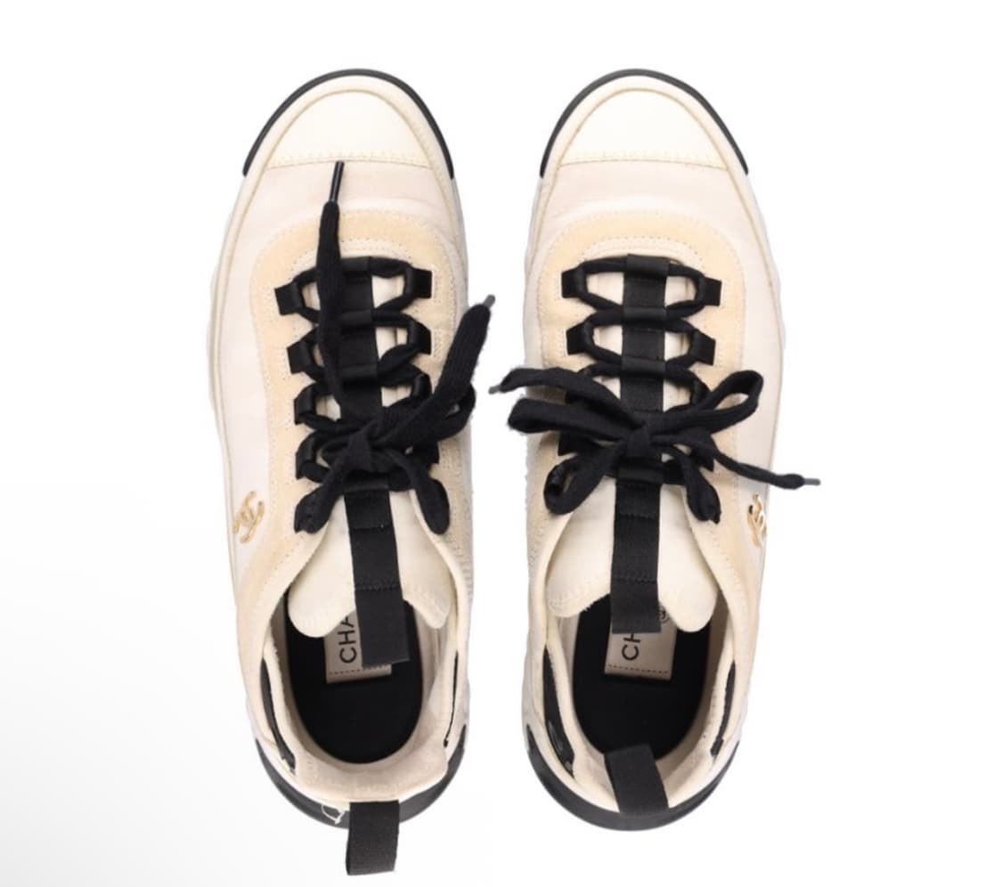 샤넬 G35617 믹스드 파이버 스니커즈 금장 아이보리 40 풀구성 상품이미지3