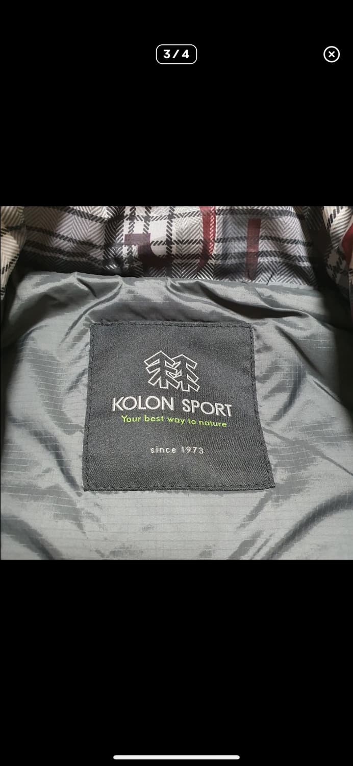  (바배) 코오롱 스포츠 체크 경량 패딩 상품이미지3