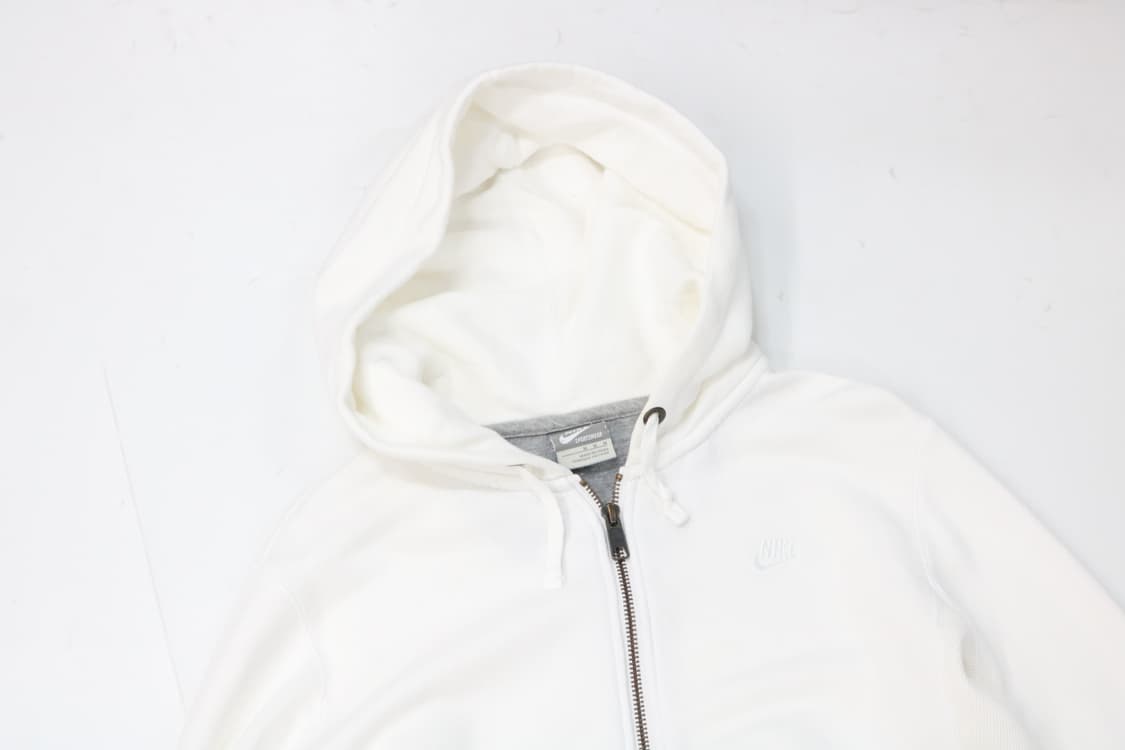 나이키 빈티지 화이트 미니 로고 자수 후드 집업 (M) 상품이미지3