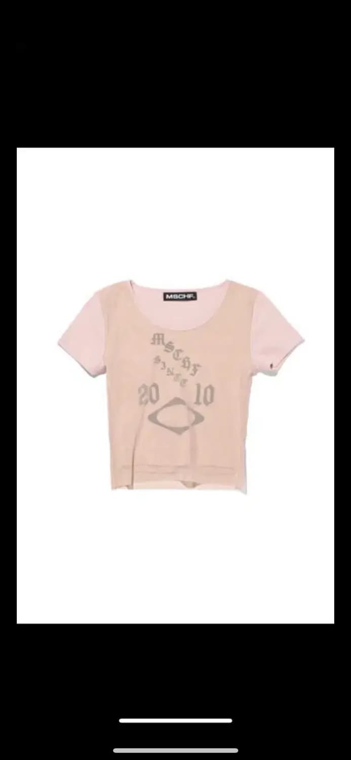 미스치프 반팔 매쉬 탑 라이트베이지 / 핑크 / m 상품이미지1