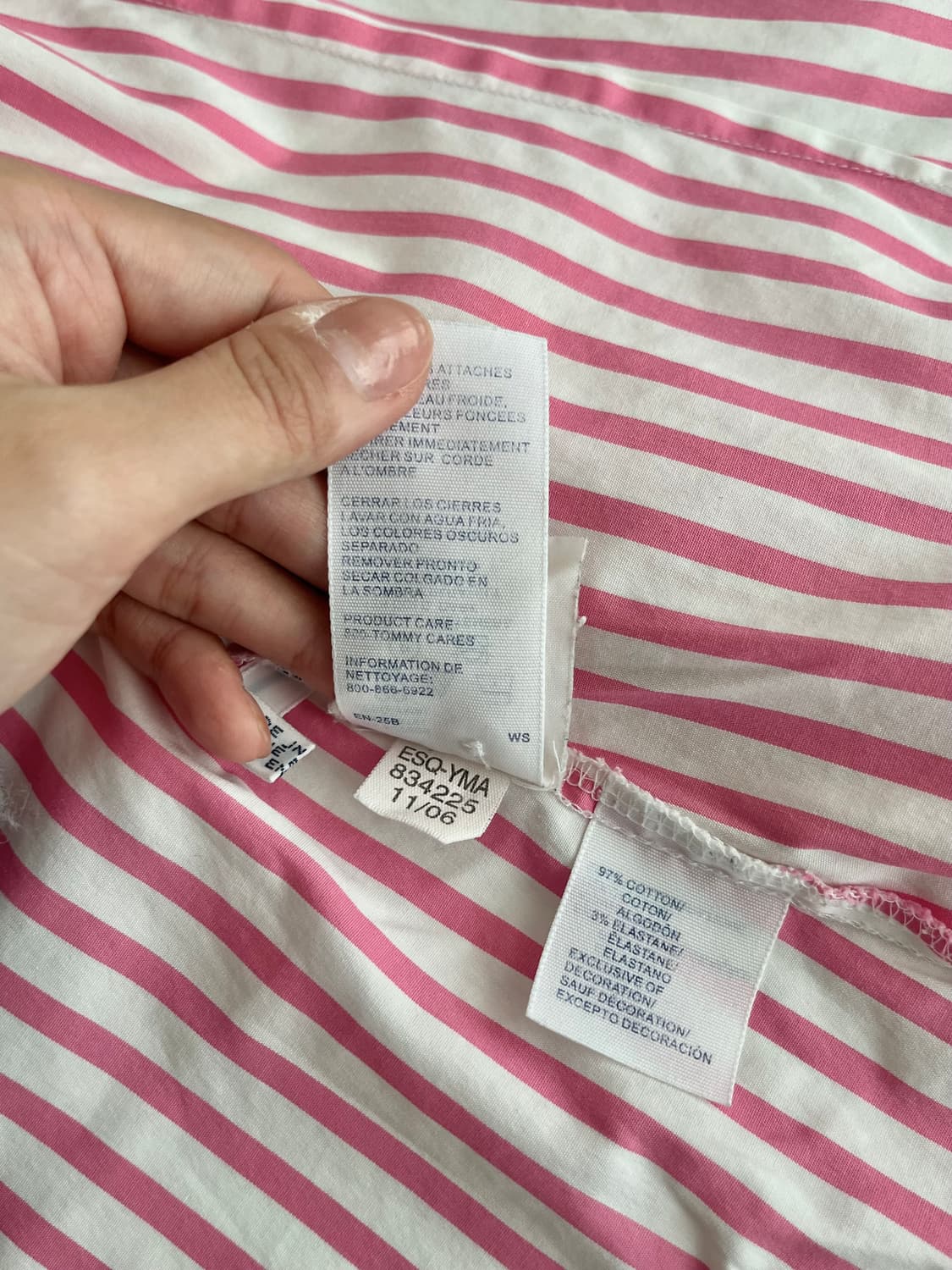 4) 타미힐피거 클래식 여성 스트라이프 셔츠 핑크 상품이미지7