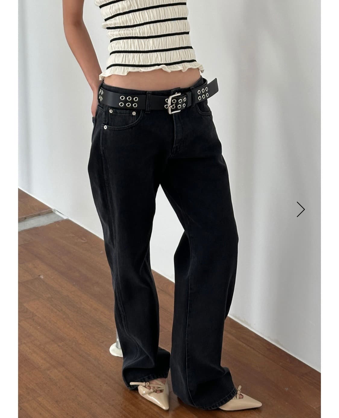 피알PR Essential Jean Black s사이즈 새상품 상품이미지1