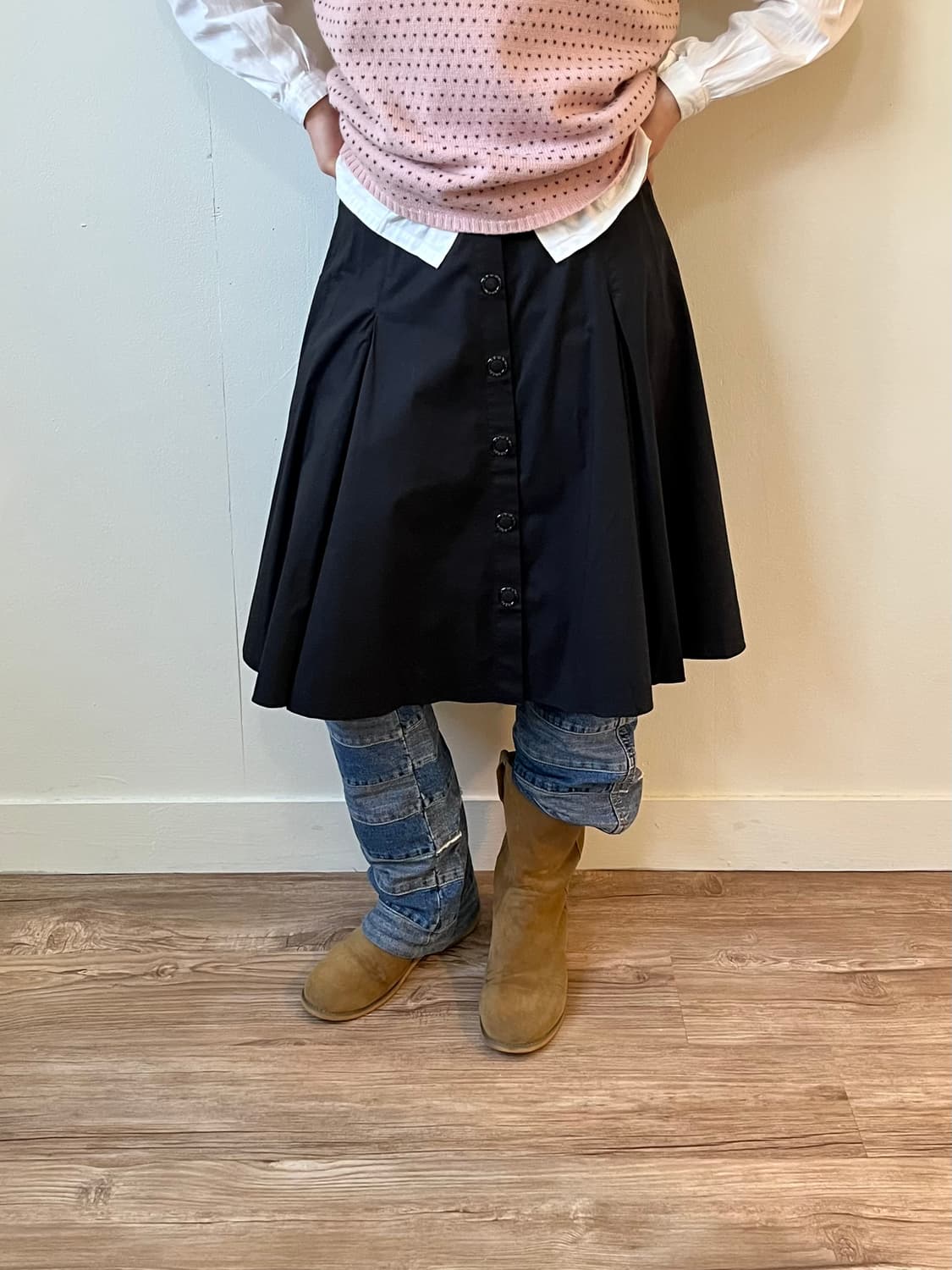ARMANI JEANS 플레어 블랙 스커트 상품이미지7