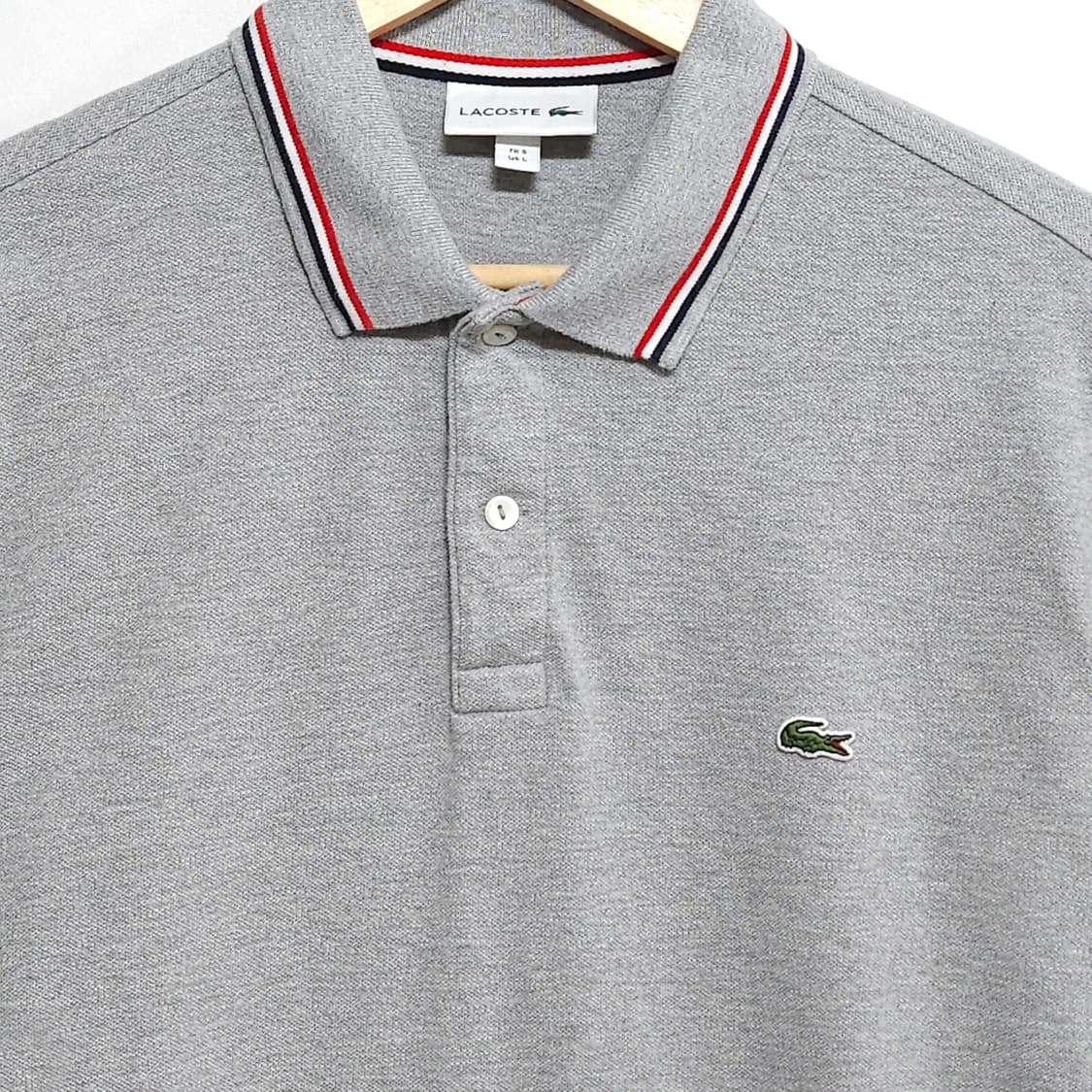 105)LACOSTE 라코스테 반팔 카라티 그레이 상품이미지2