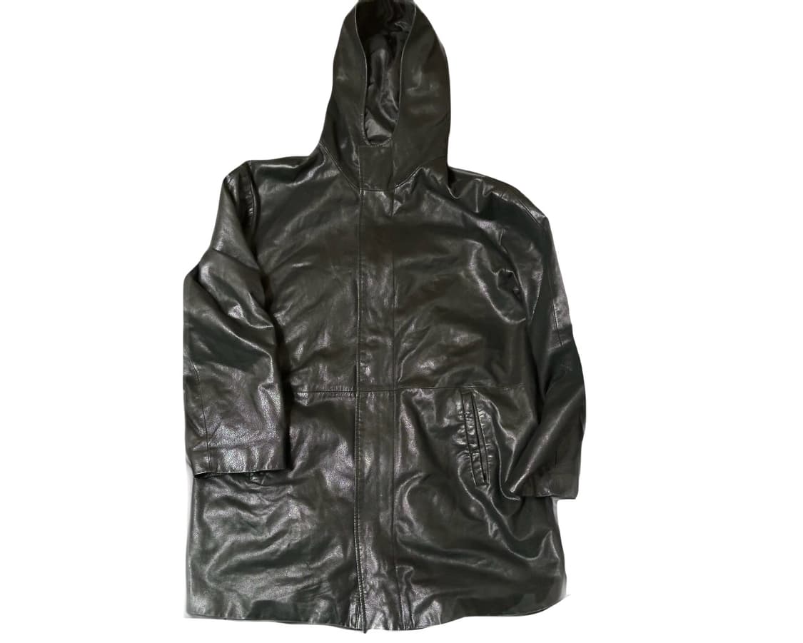 독일빈티지 후드 레더 코트 상품이미지2