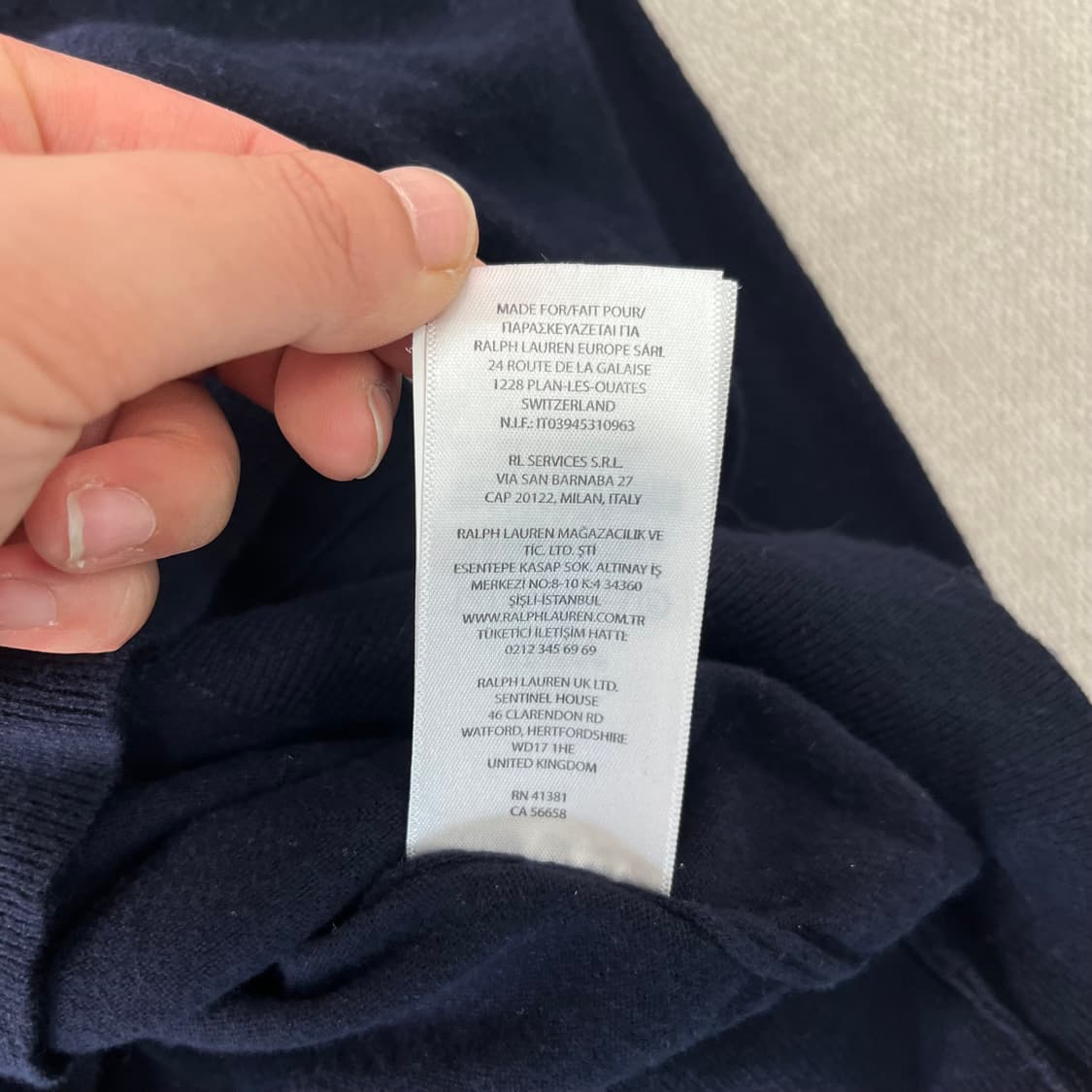 W 95 폴로랄프로렌 스몰포니 코튼 네이비 가디건 상품이미지6