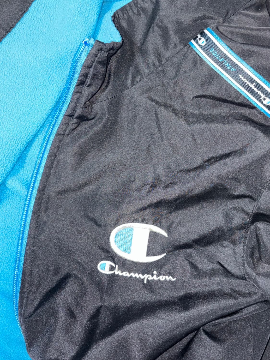 y2k 챔피온 빈티지 바람막이 자켓 🩵🖤 상품이미지6