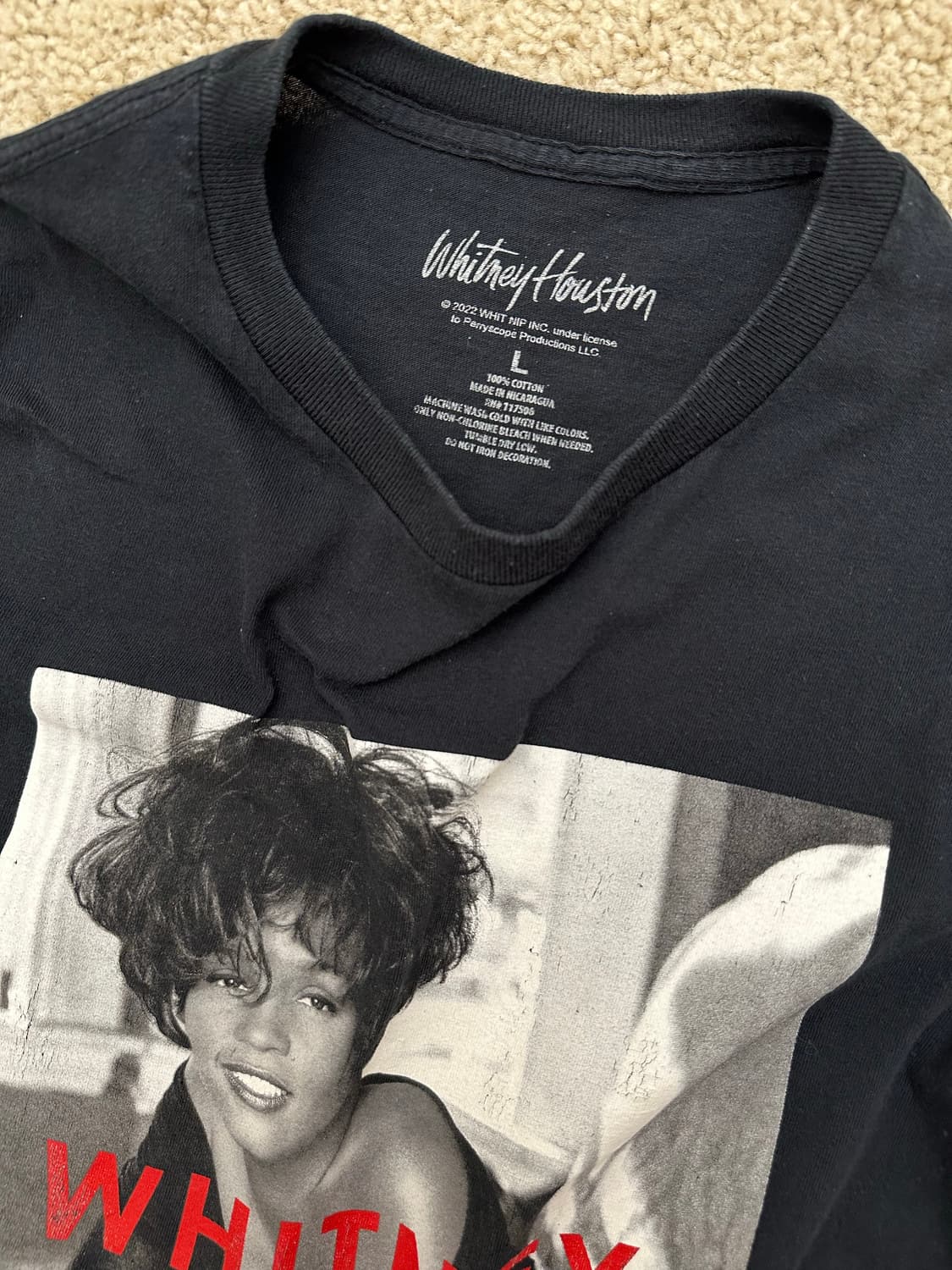 휘트니 휴스턴 Whitney Houston 오피셜 그래픽 티셔츠 상품이미지6