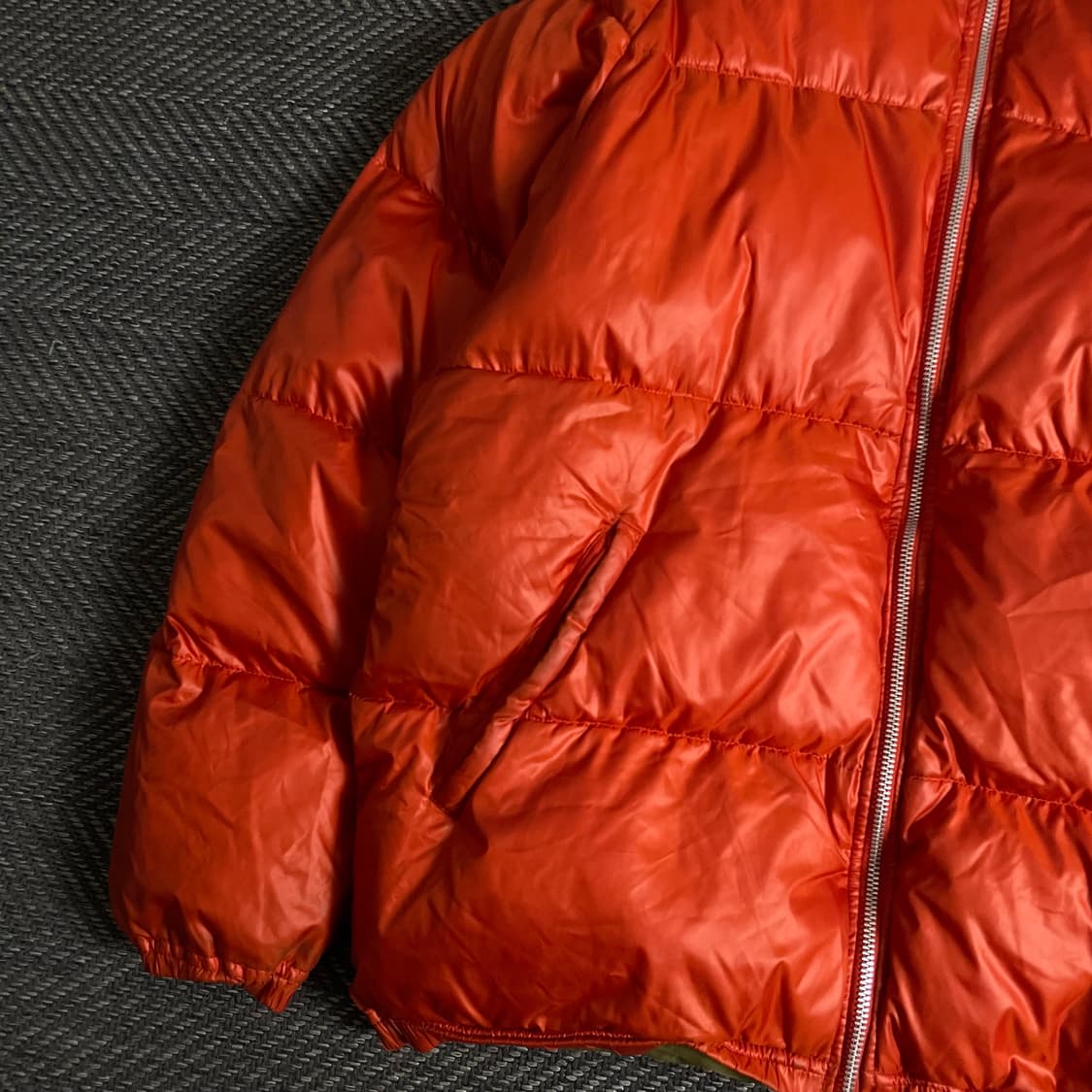 00s 아디다스 트레포일 올드스쿨 유광 패딩 오렌지y 3661 상품이미지4