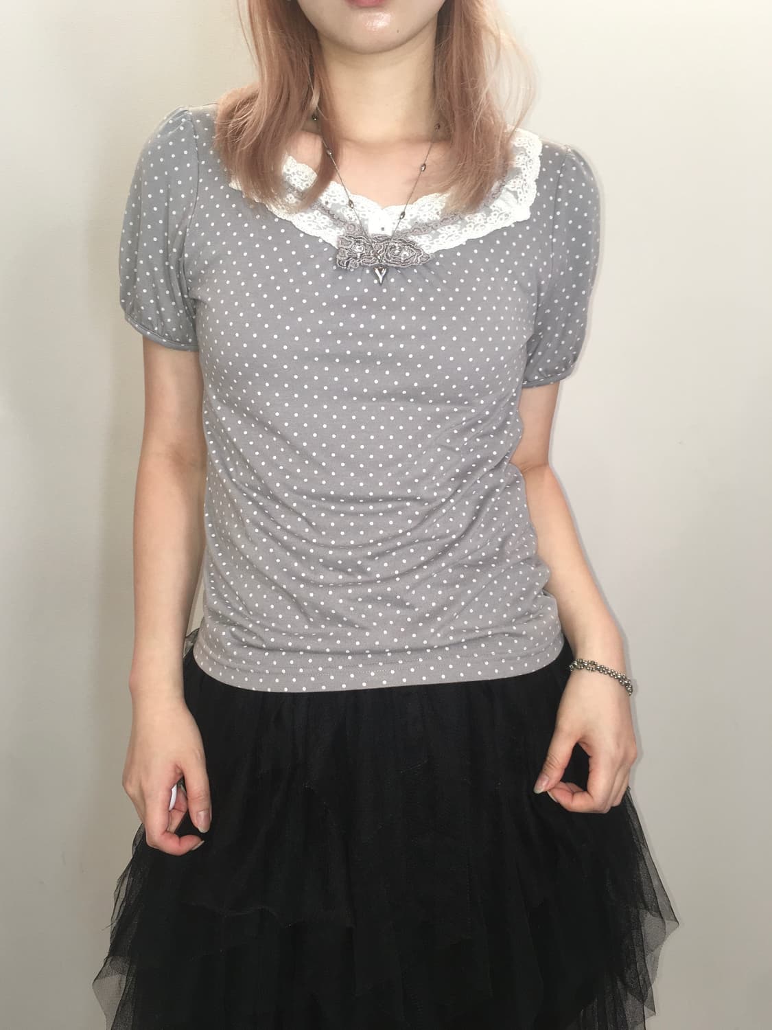 axes femme dot lace puff t shirt 상품이미지1