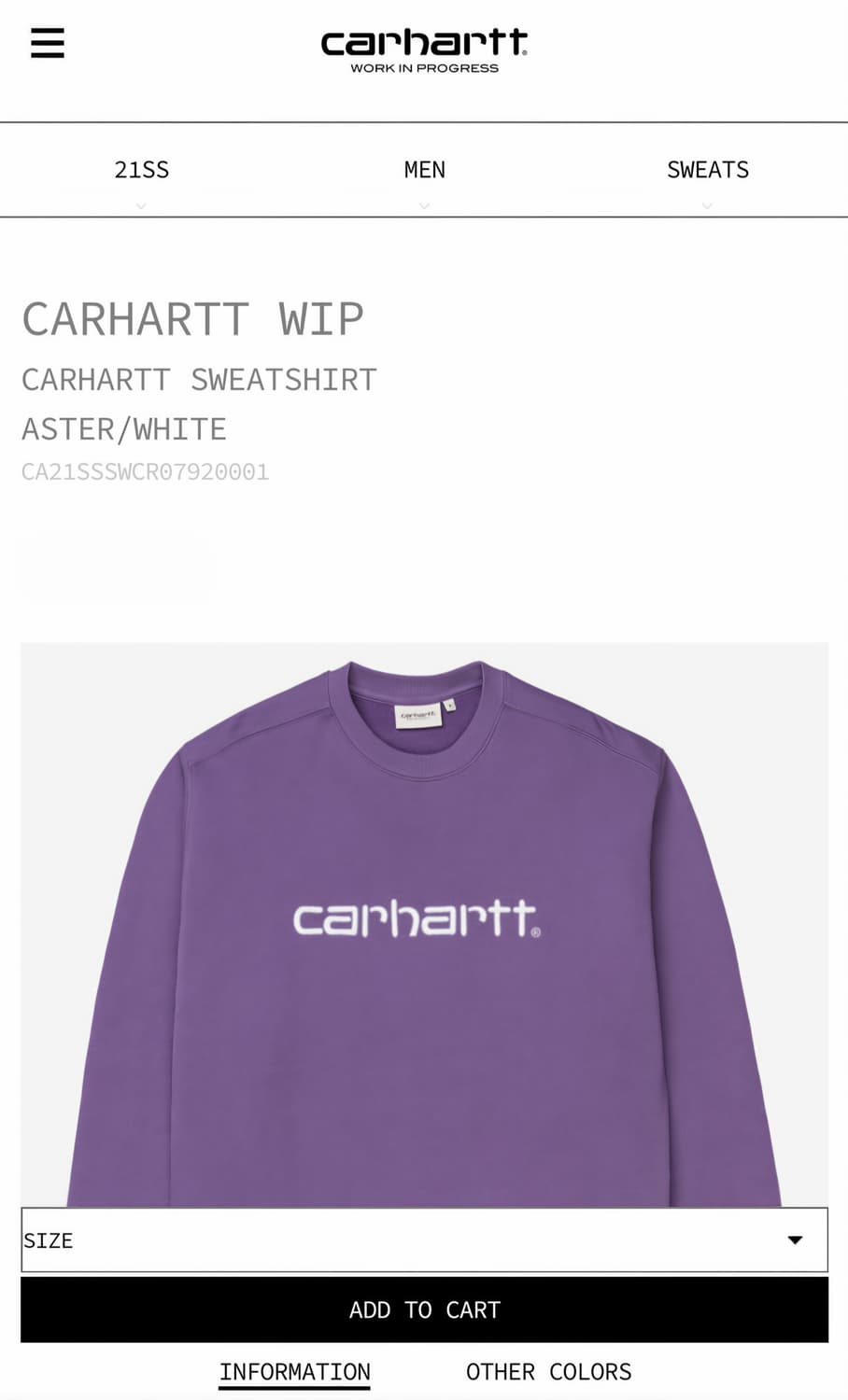 {초레어템} 칼하트 오버핏 맨투맨 [L] 상품이미지5