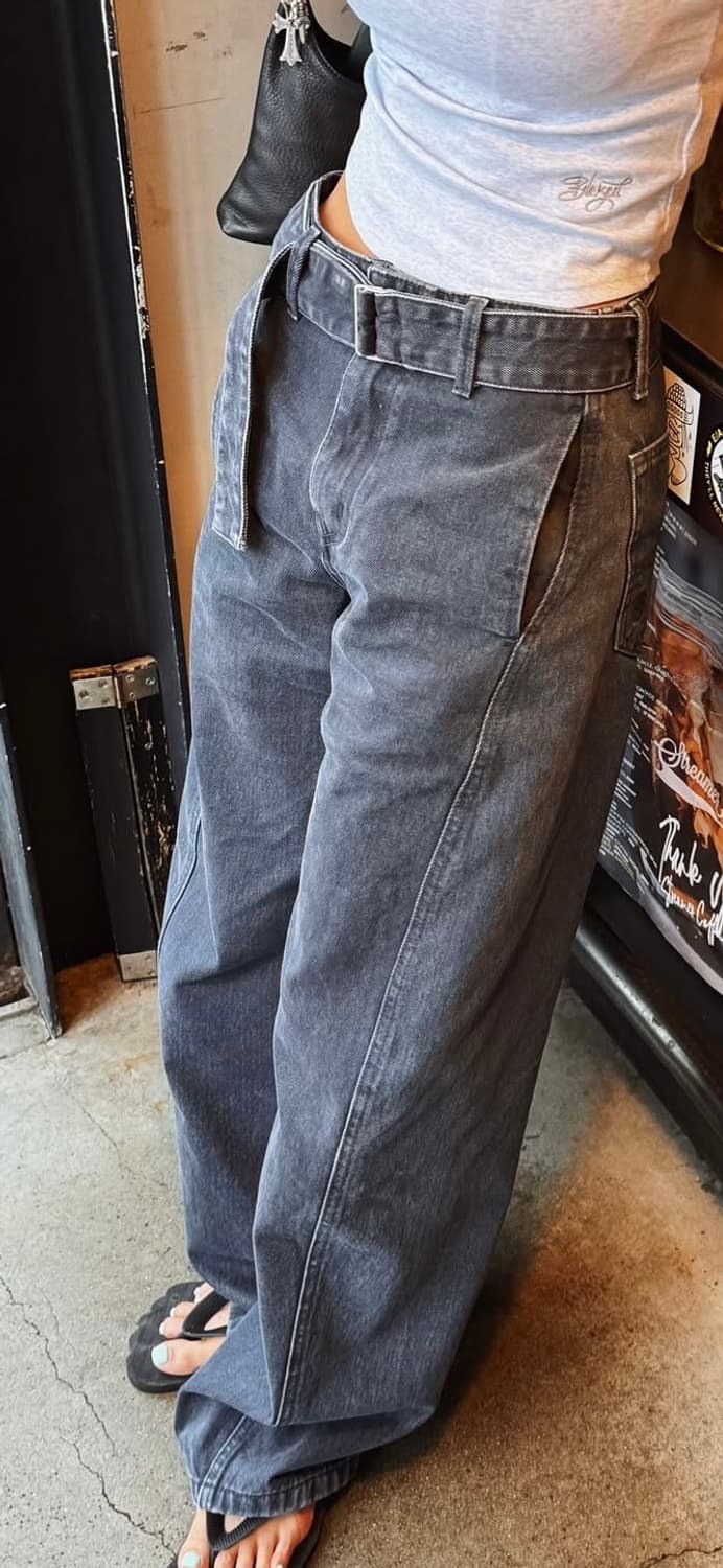 블레스드17 커브드 벨트데님 상품이미지6