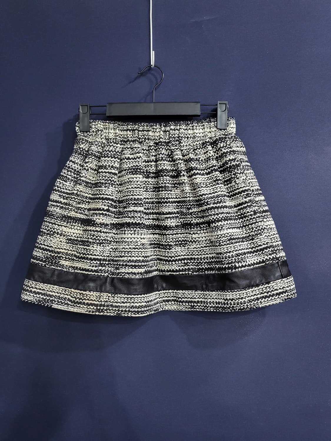 마쥬 트위드 양가죽 미니 밴딩스커트 상품이미지1