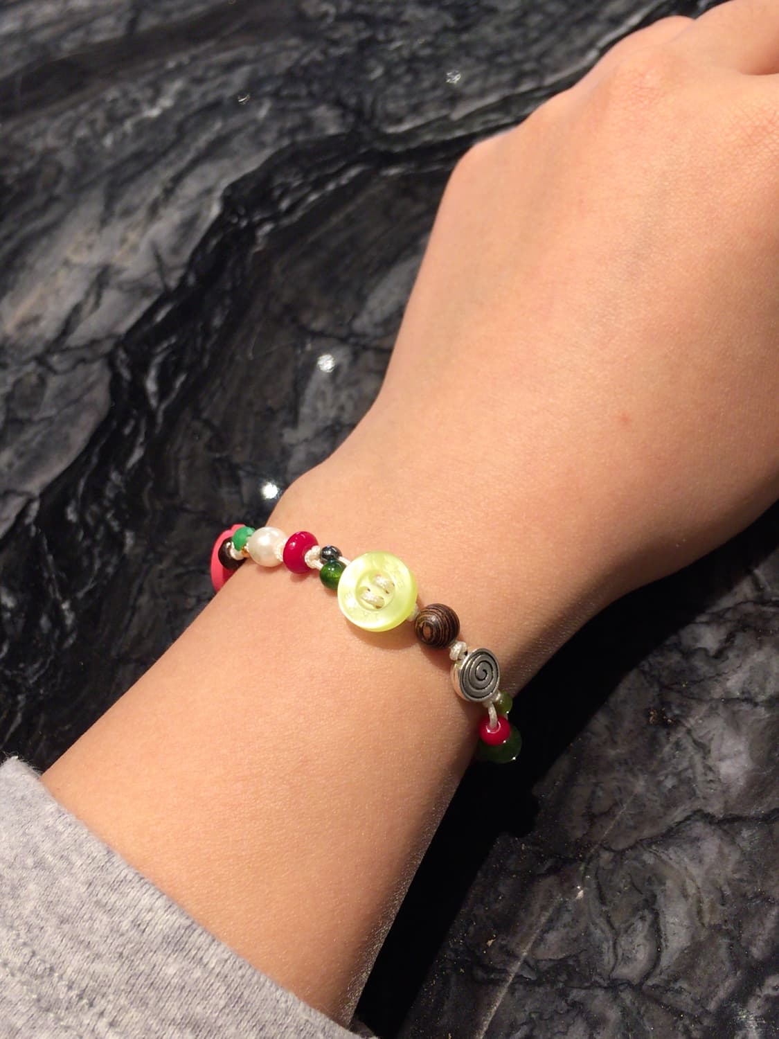 GR 단추 비즈 팔찌 상품이미지3